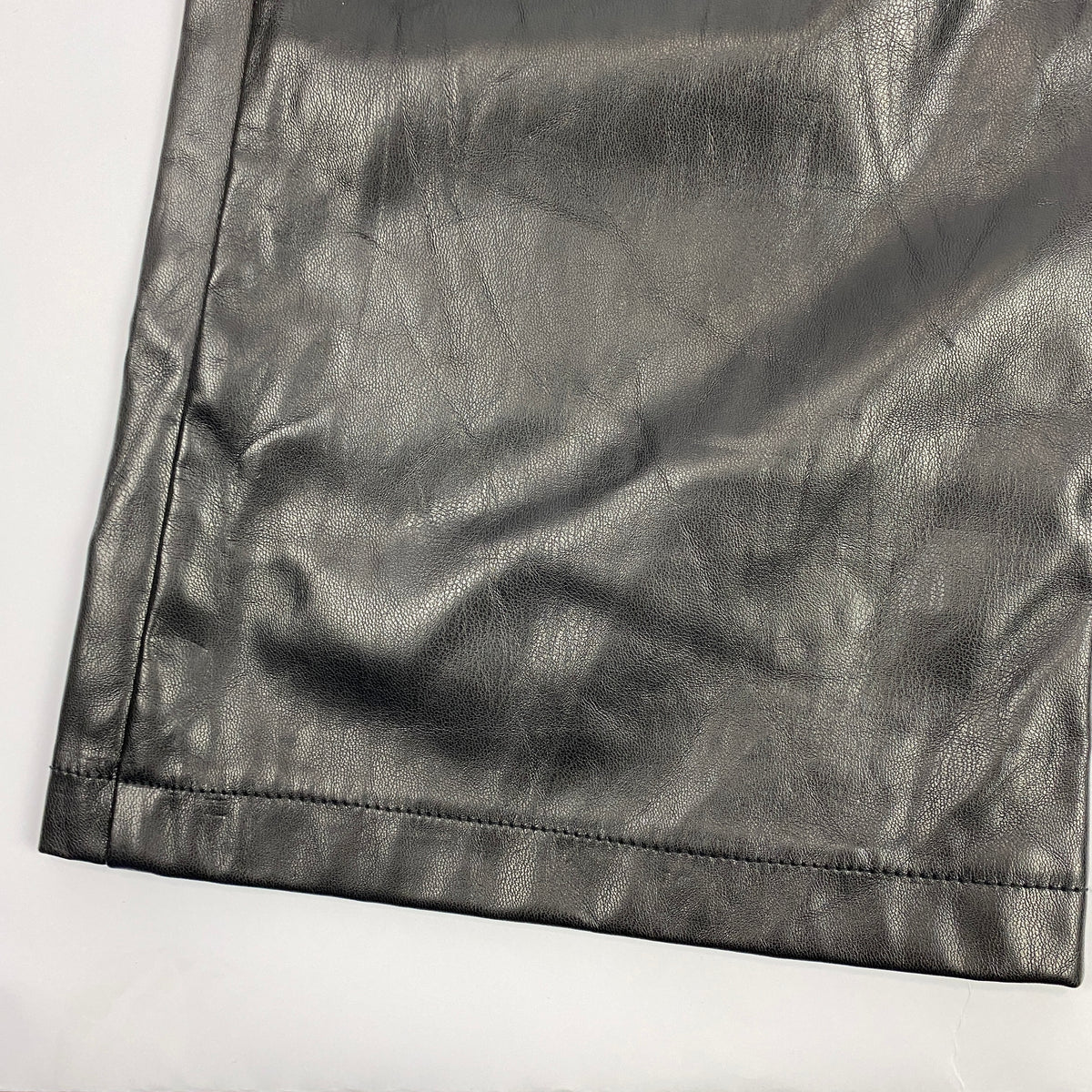 The Row Black Straight Leg Leather Crop Pants XXS