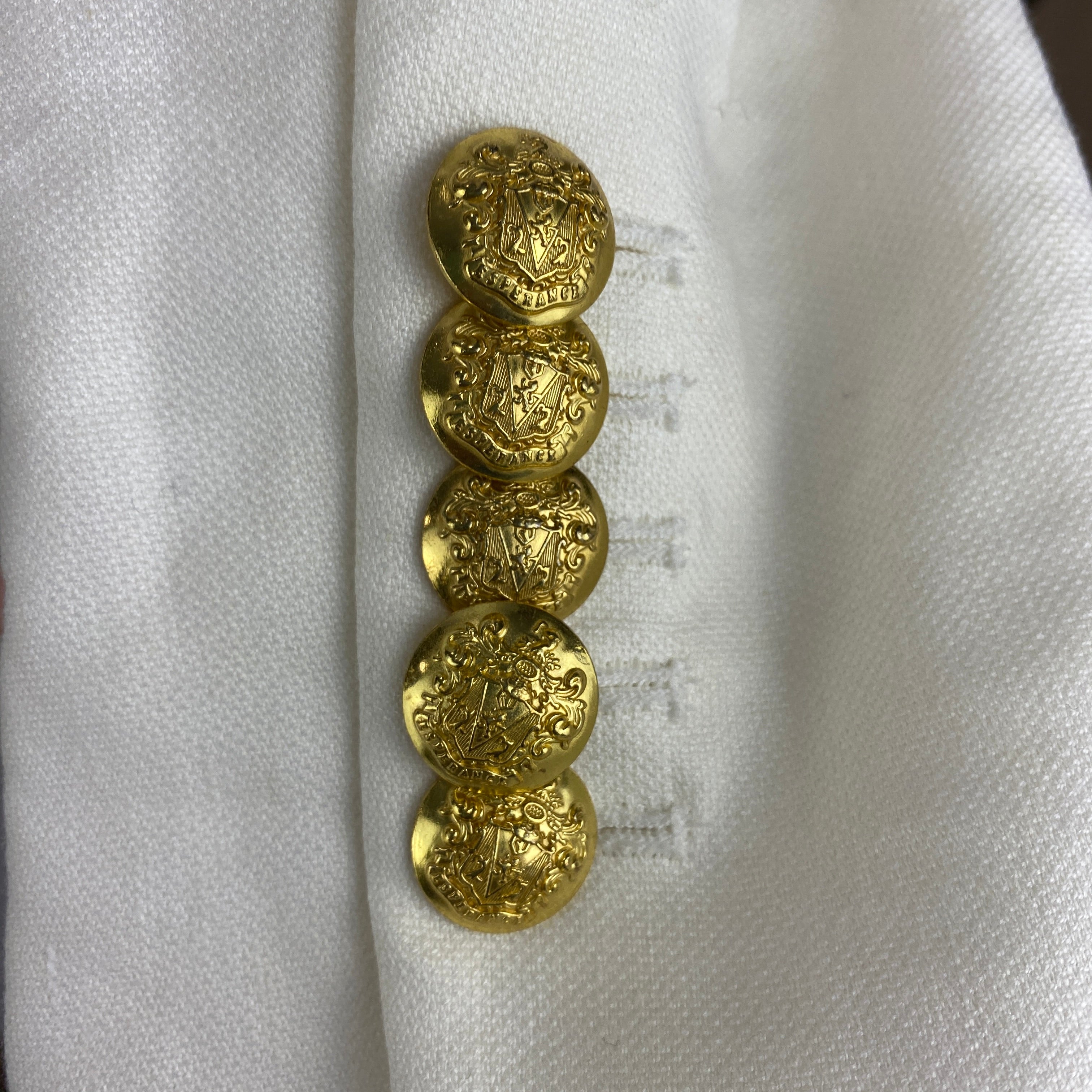 Veronica Beard Ivory Linen Mix Brass Button Dickey Jacket S