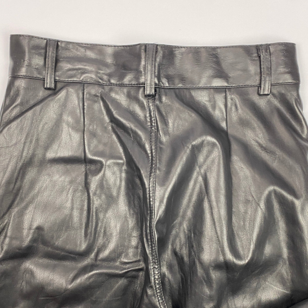 The Row Black Straight Leg Leather Crop Pants XXS