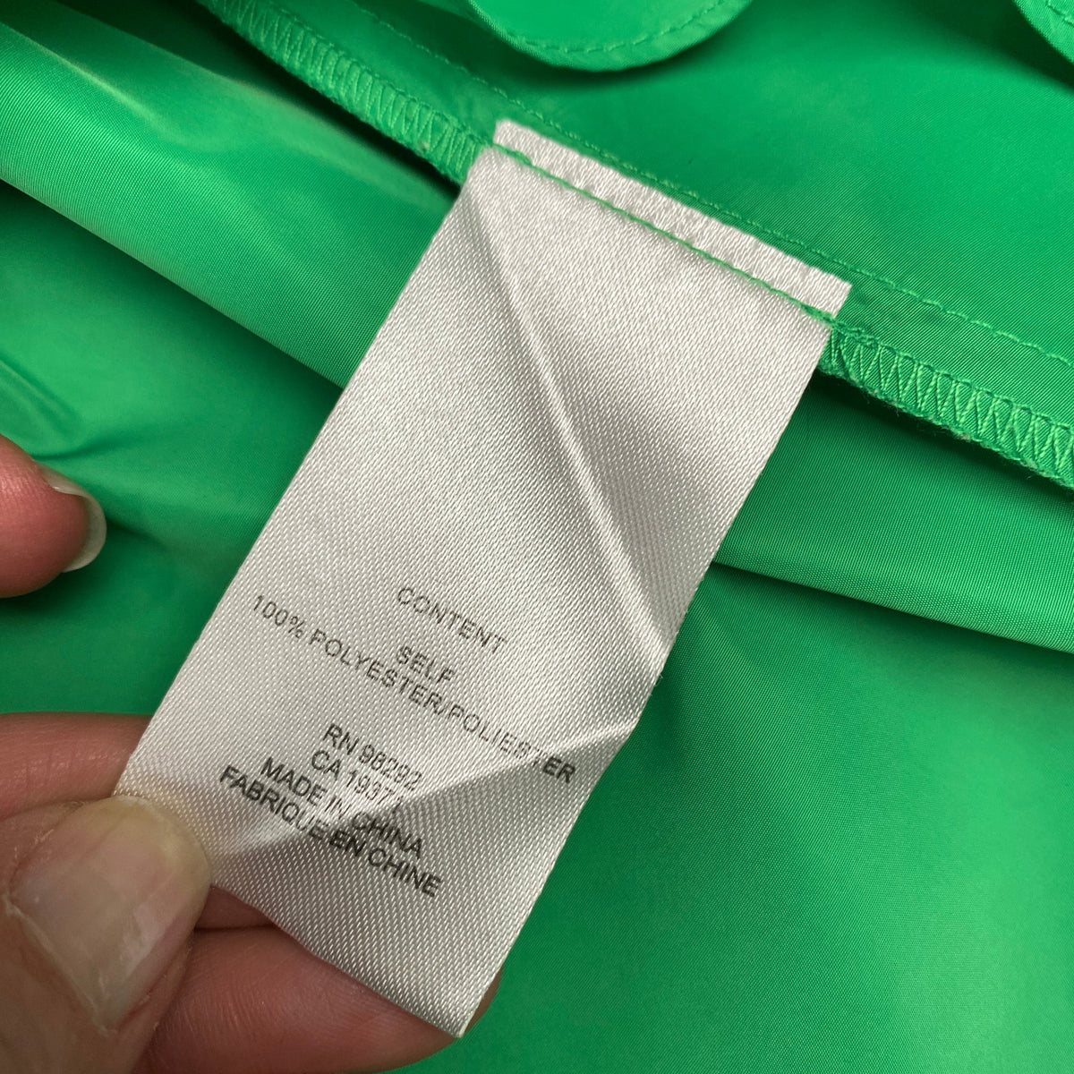 Tibi Emerald Sporty Nylon Asymmetric Balloon Skirt XS