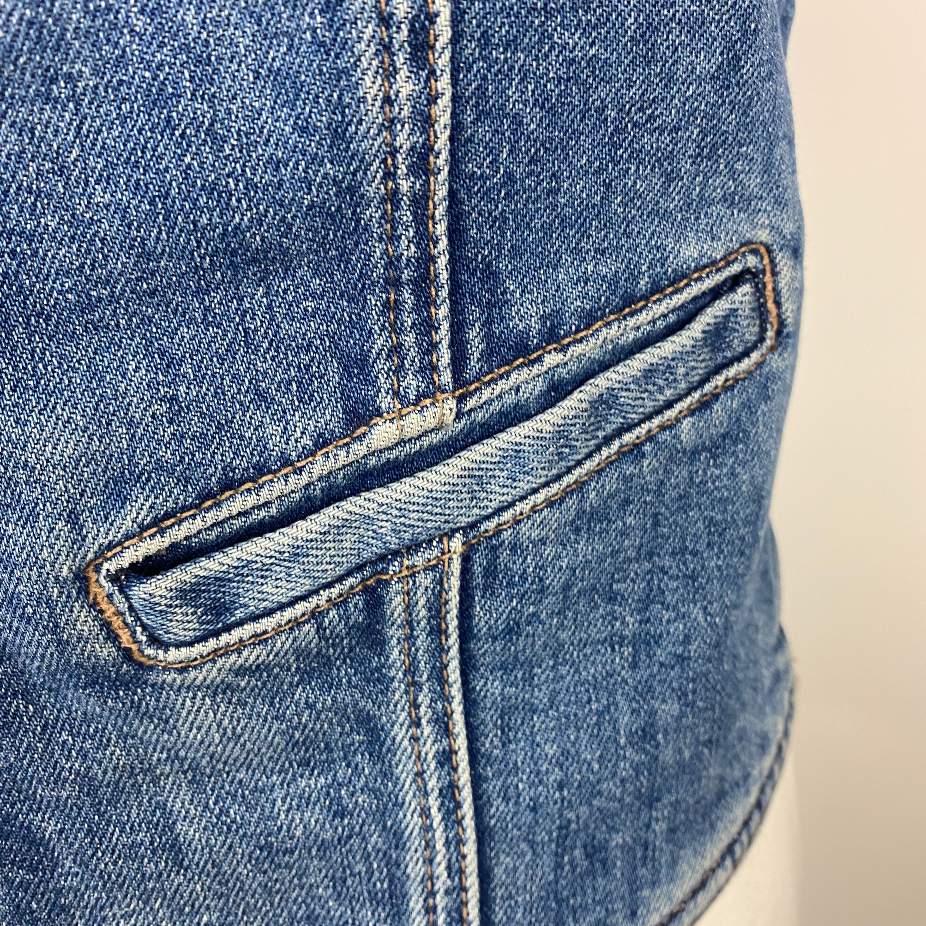 Clare V x Mother $320 Vintaged Denim Waistcoat XS