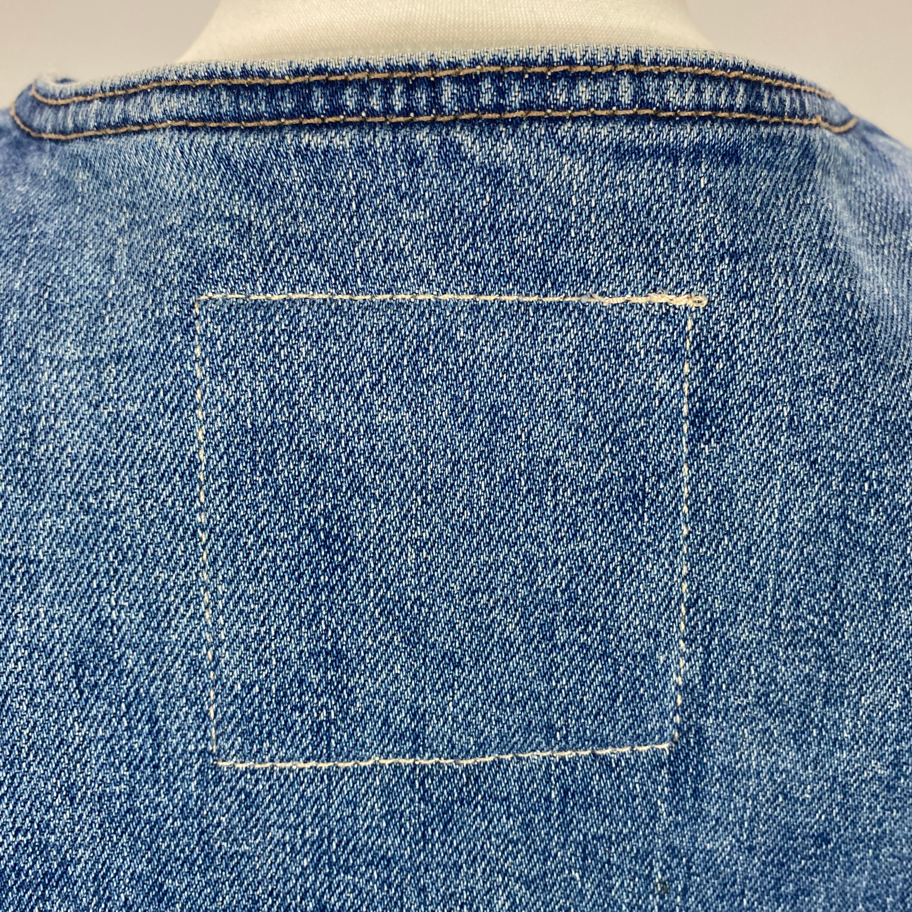 Clare V x Mother $320 Vintaged Denim Waistcoat XS