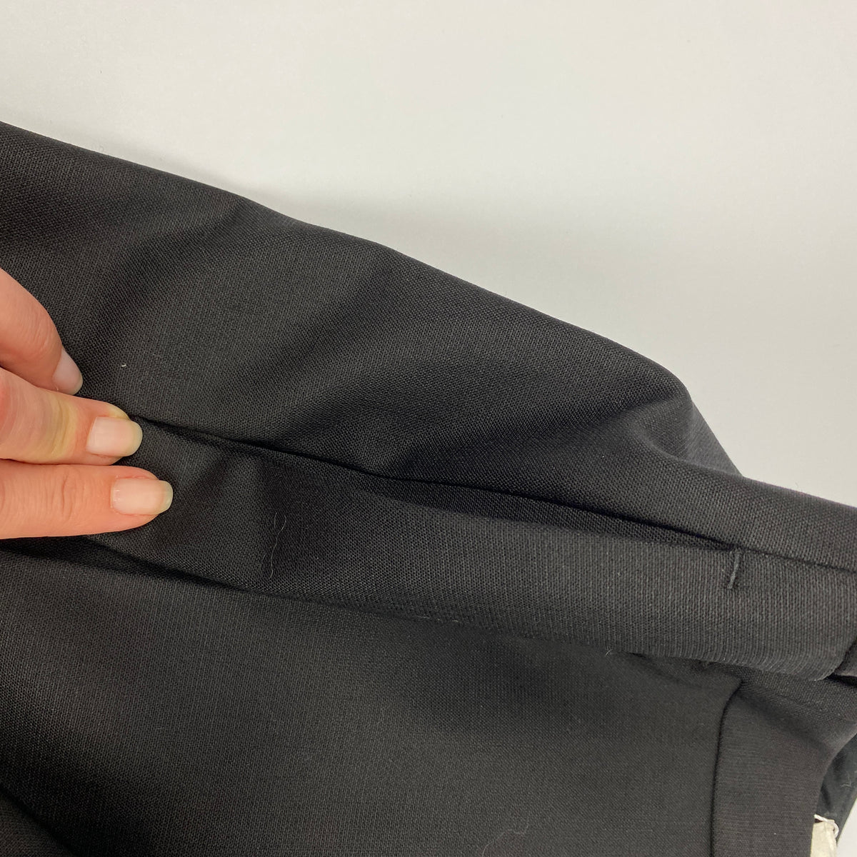 The Row Black Satinised Wool Straight Leg Pants S