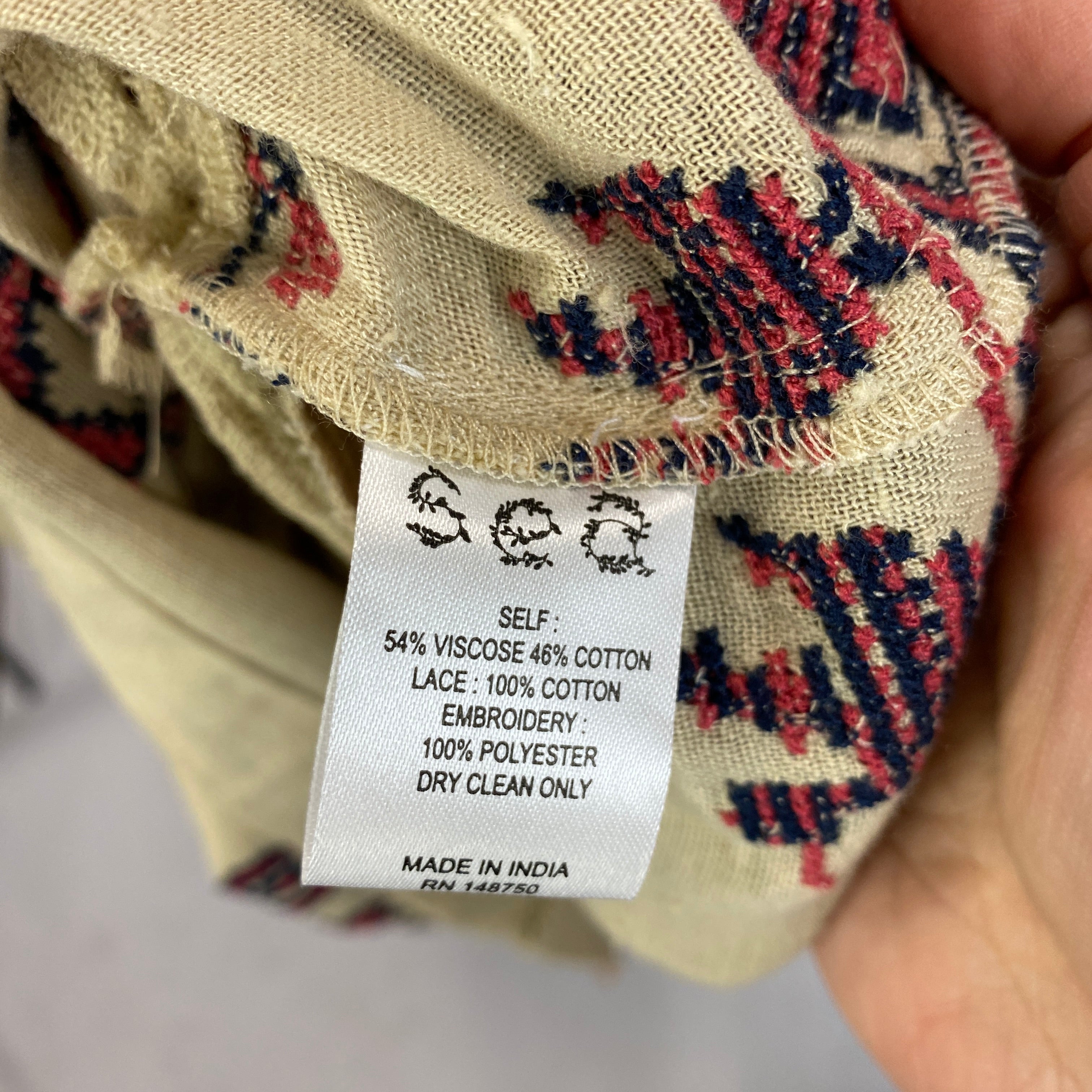 Sea New York Deep Cream Cross-Stitched Maxi Dress M