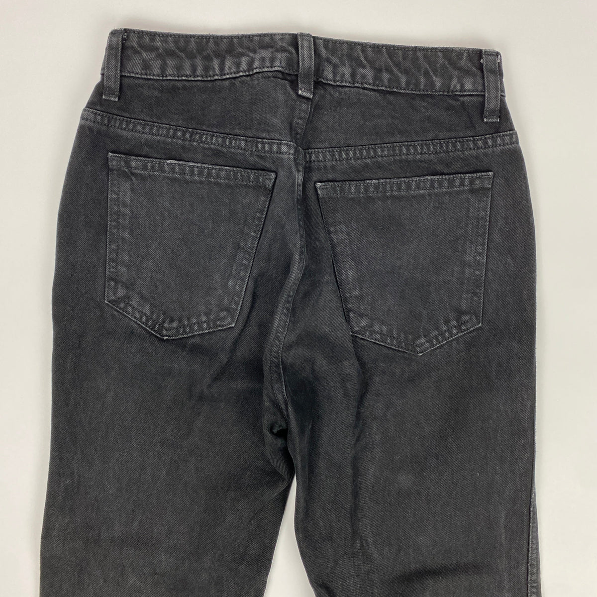 Khaite £460 Washed Black Denim Abigail Crop Jeans 24