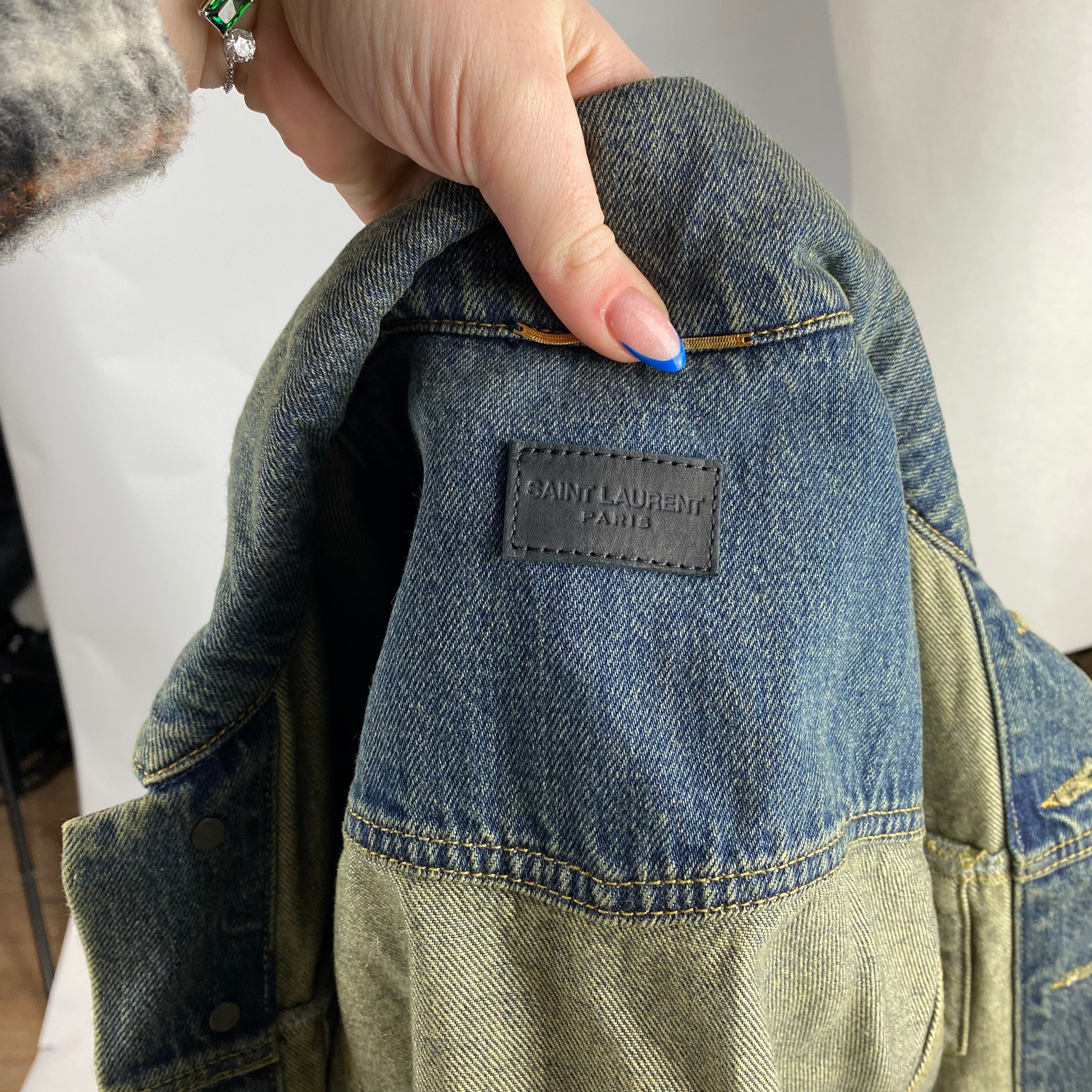 Saint Laurent £1320 Vintaged Denim Jacket XS