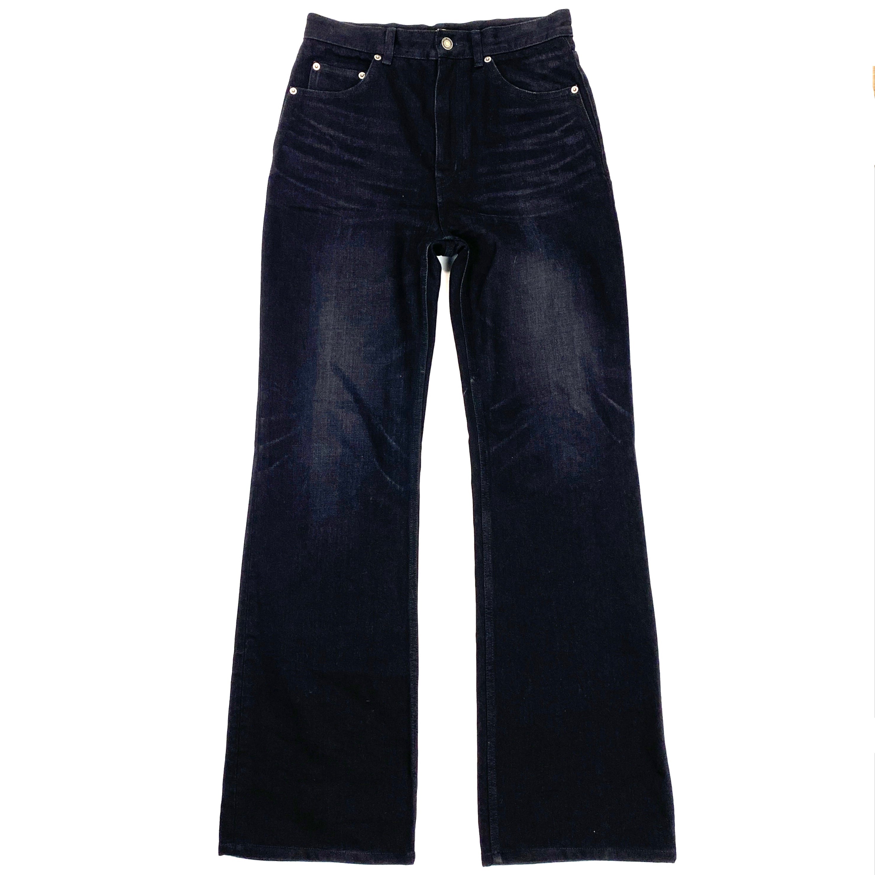 Saint Laurent New £790 Black Denim Wide Leg Jeans 29