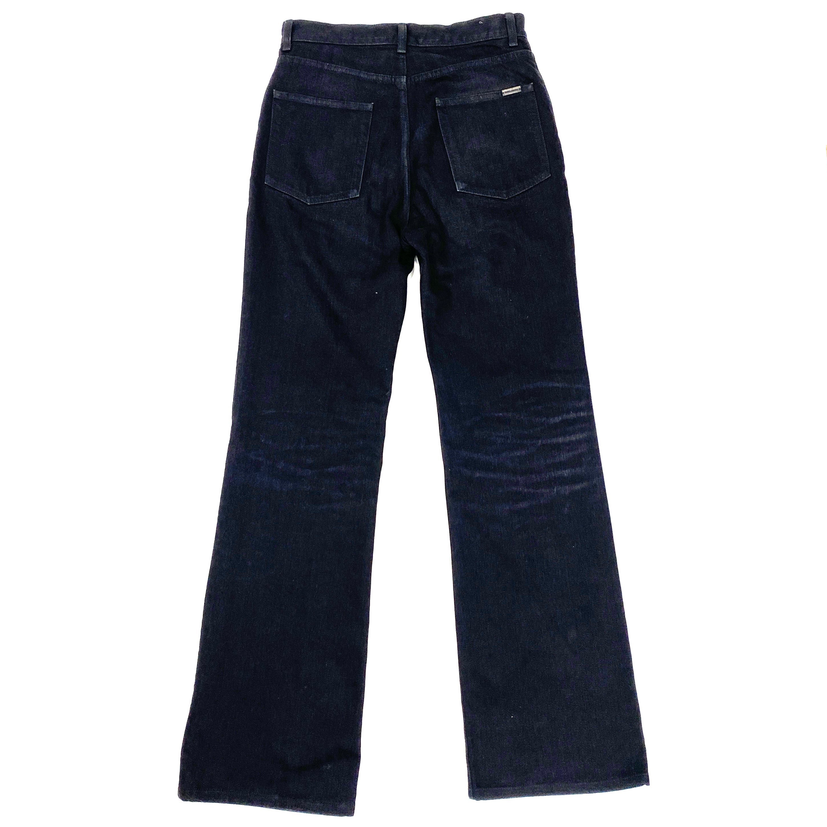 Saint Laurent New £790 Black Denim Wide Leg Jeans 29