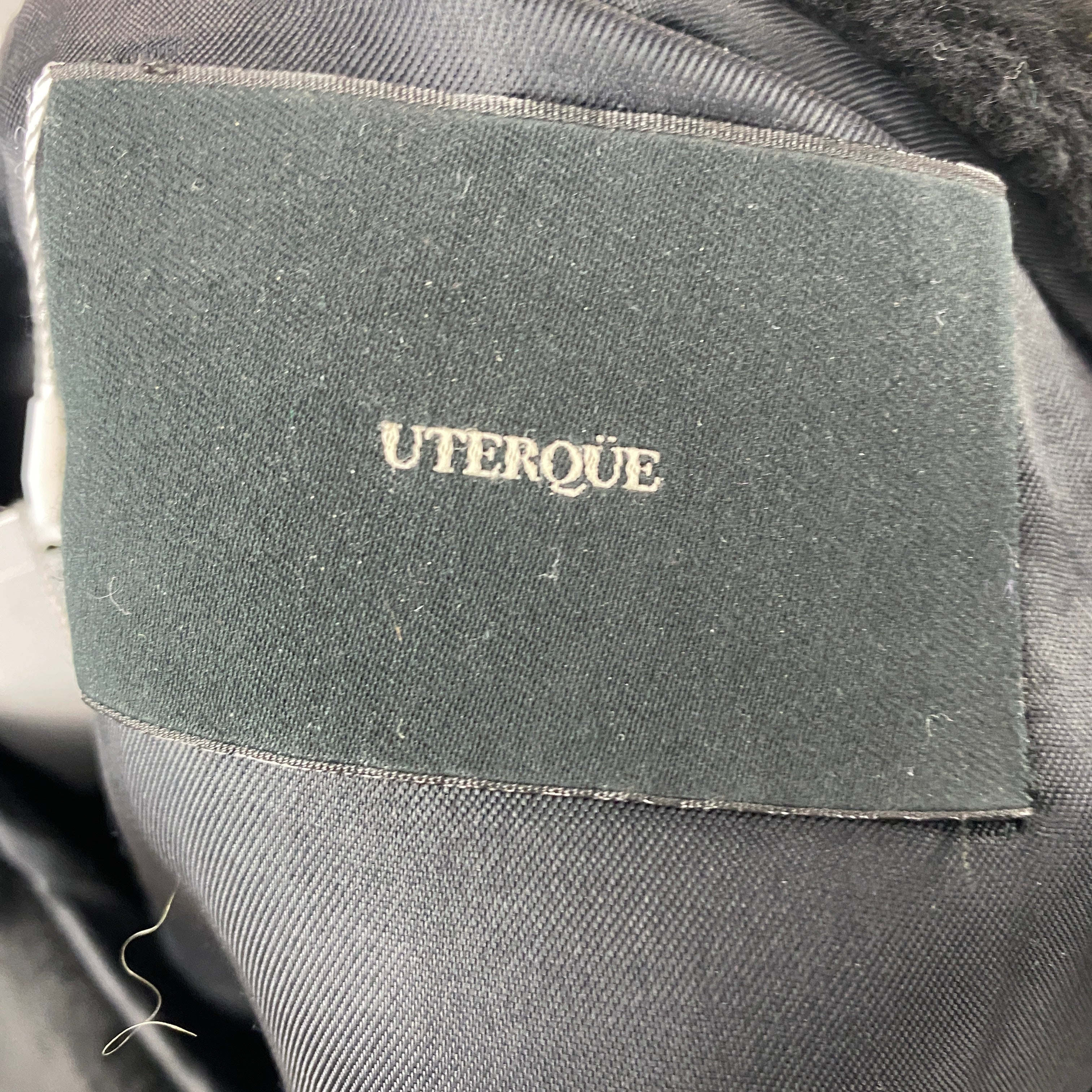 Uterque Black Grey & Blue Colourblock Shearling Jacket S