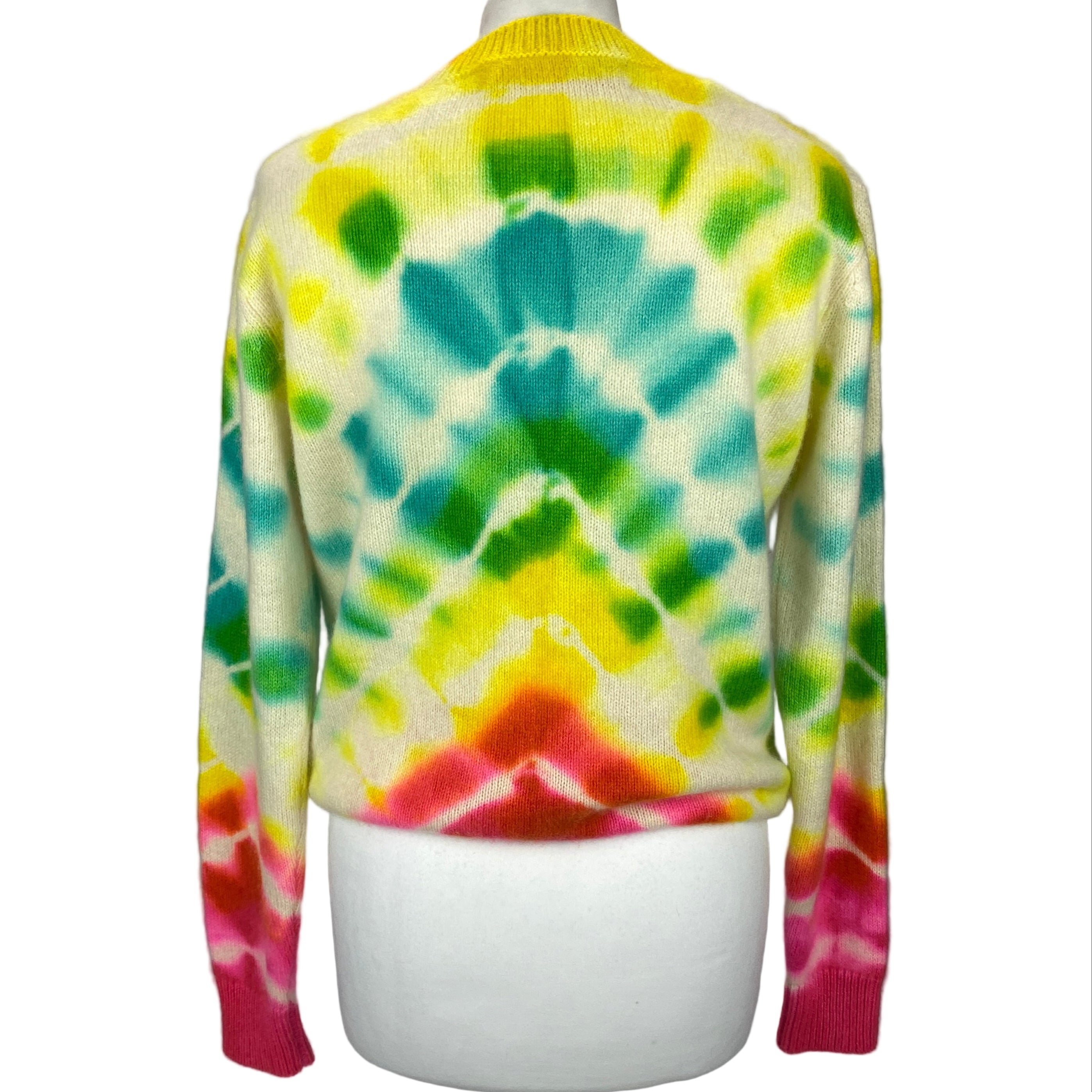 The Elder Statesman £1765 Neon Tie Dye Cashmere Sweater XS