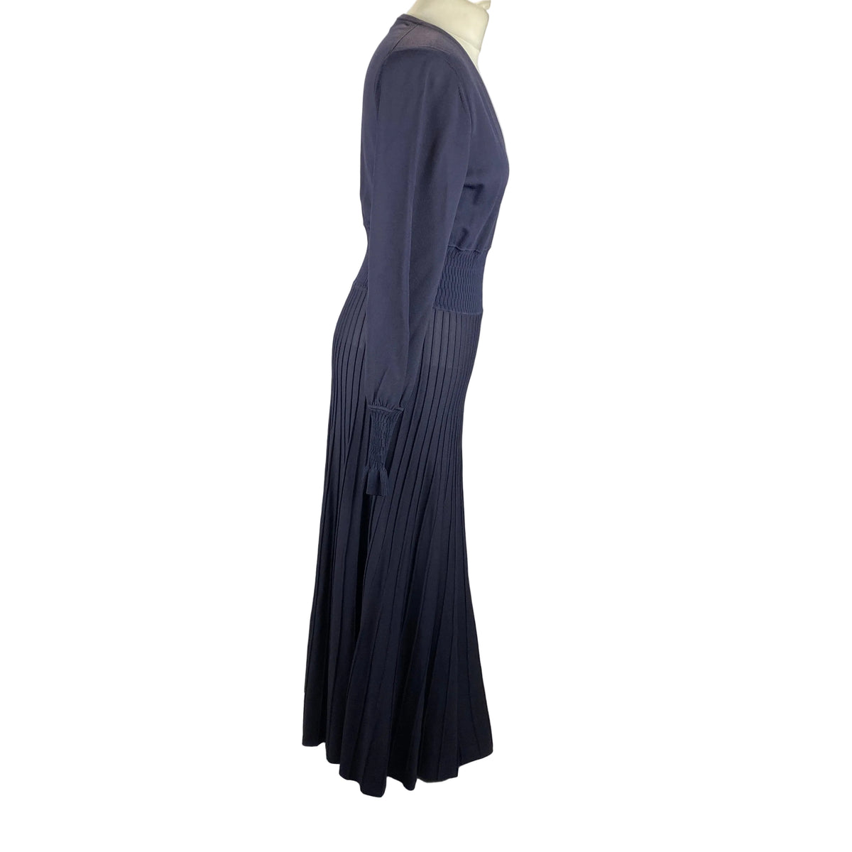 Me&Em Navy Smocking Knit Long Dress L