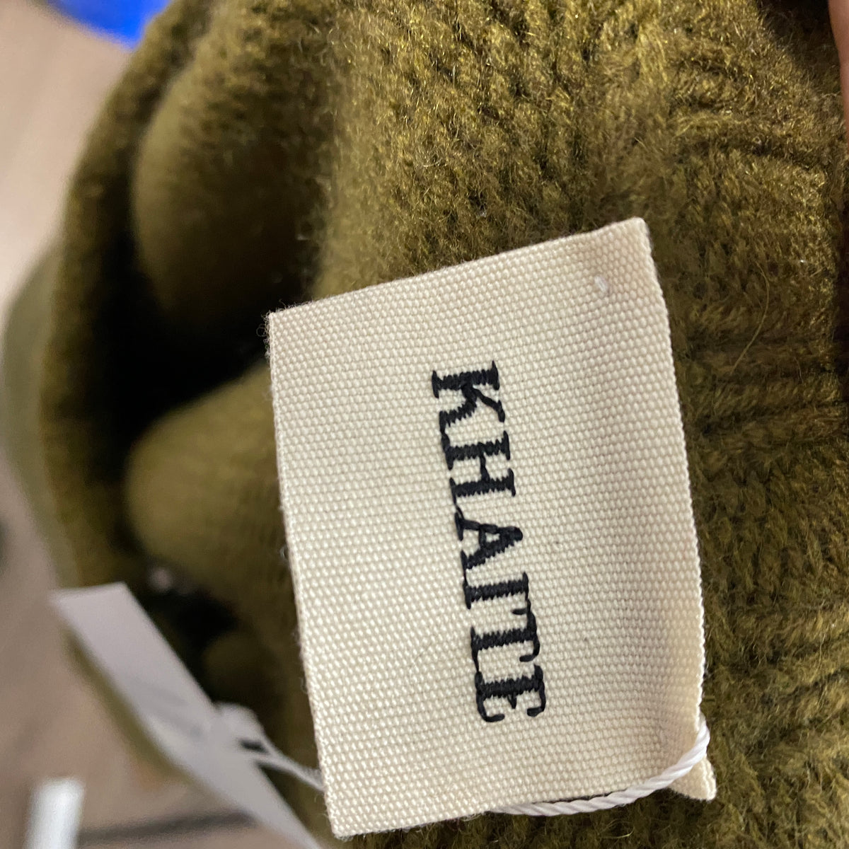Khaite £1100 Khaki Cashmere Chunky Sweater XS
