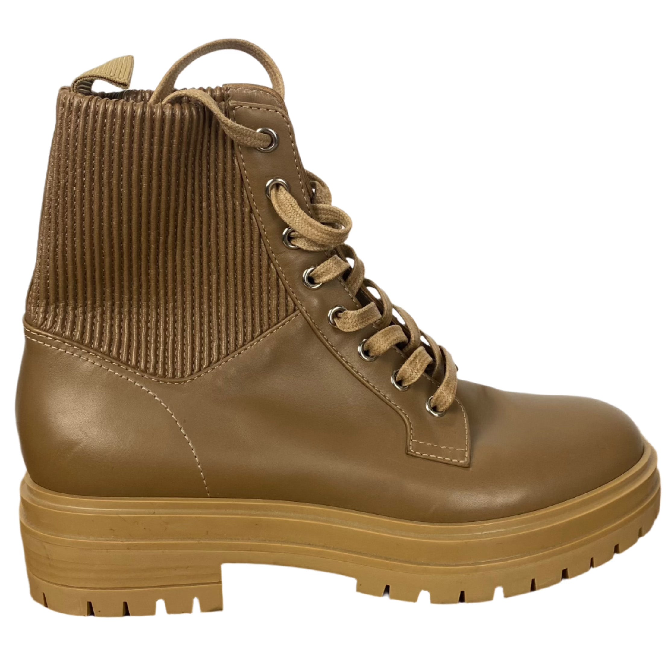 Gianvito Rossi Brand New £845 Caramel Leather Combat Boots 38