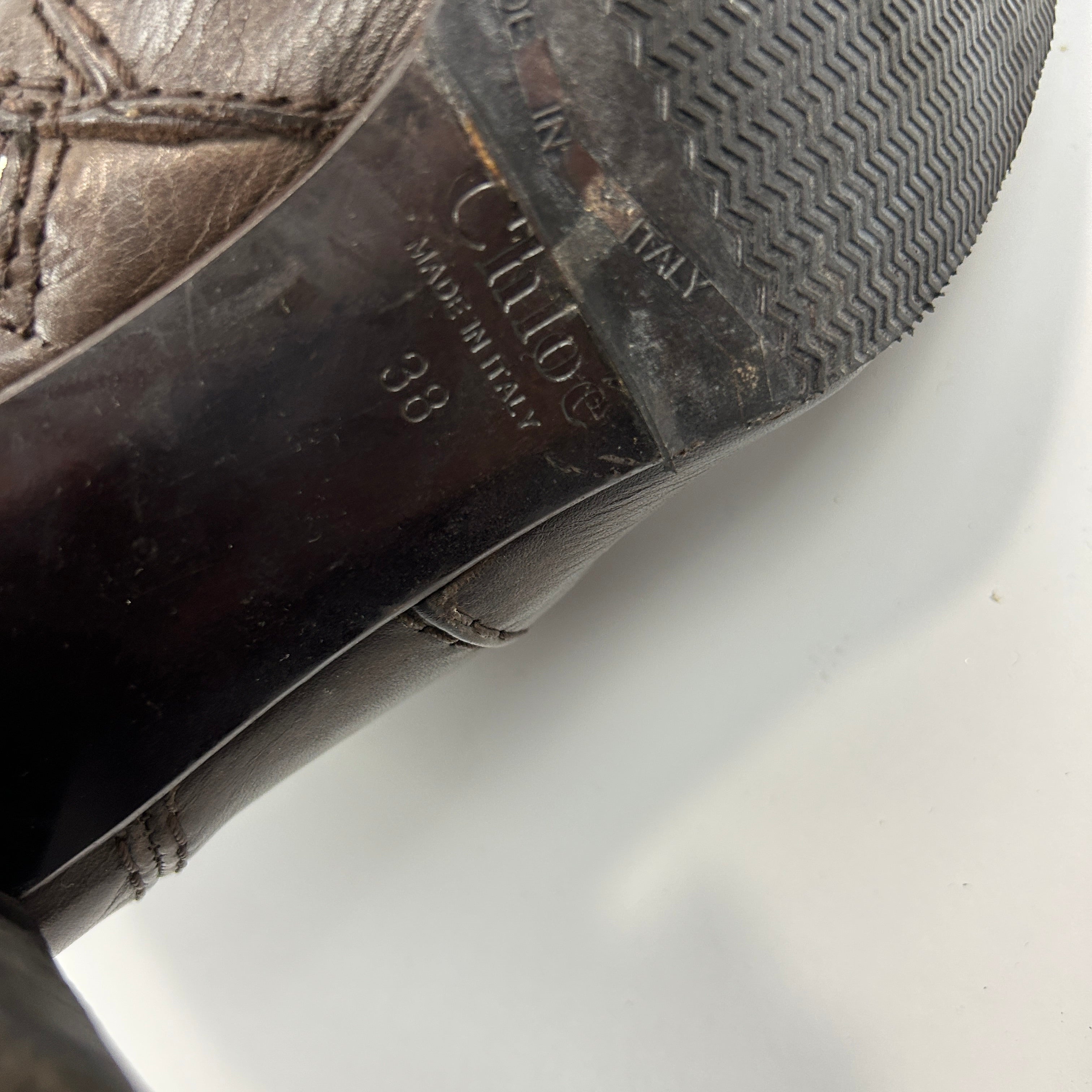 Chloe Bitter Chocolate Paddington Knee Boots 38