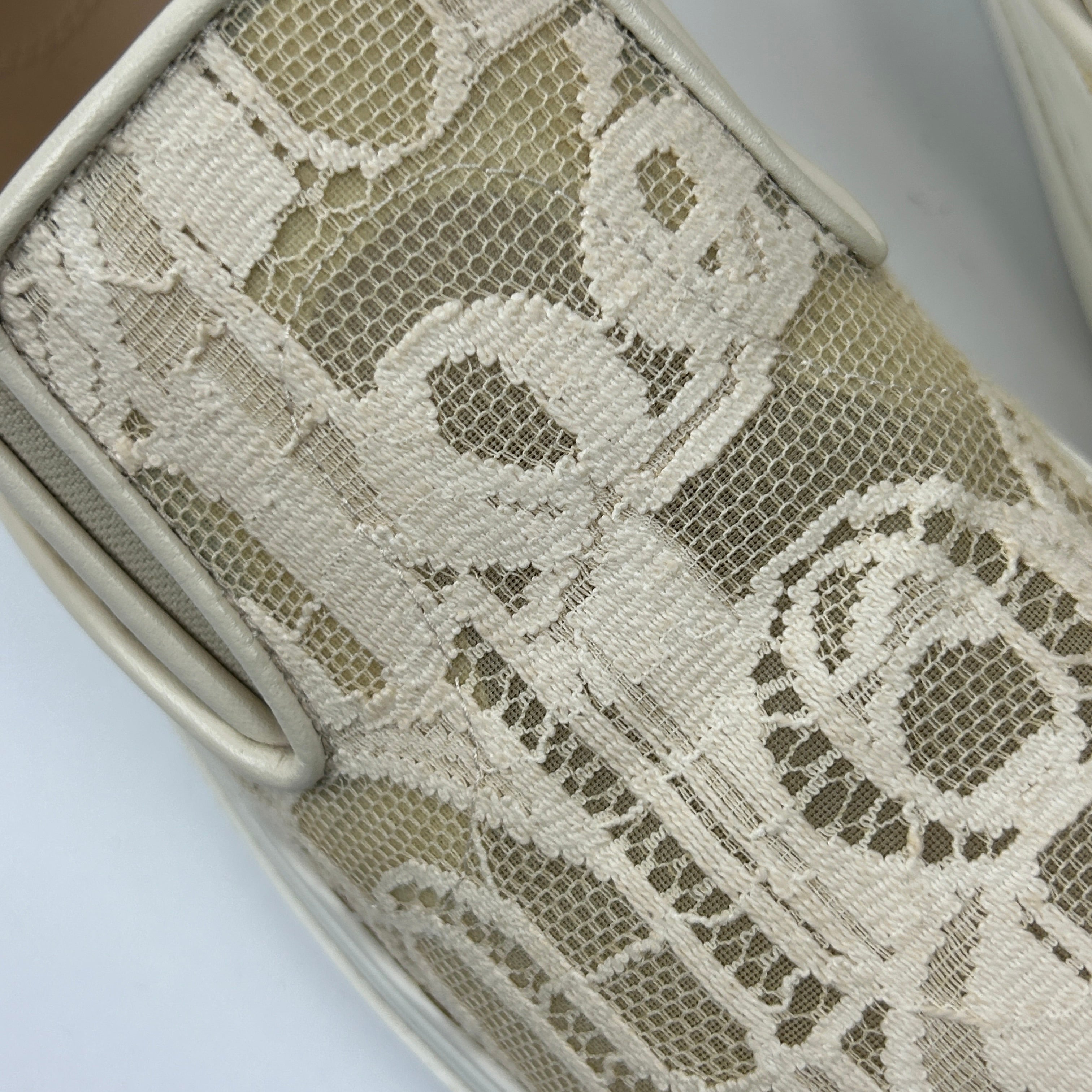 Chloe Cream Lace Lauren Skater Trainers 41