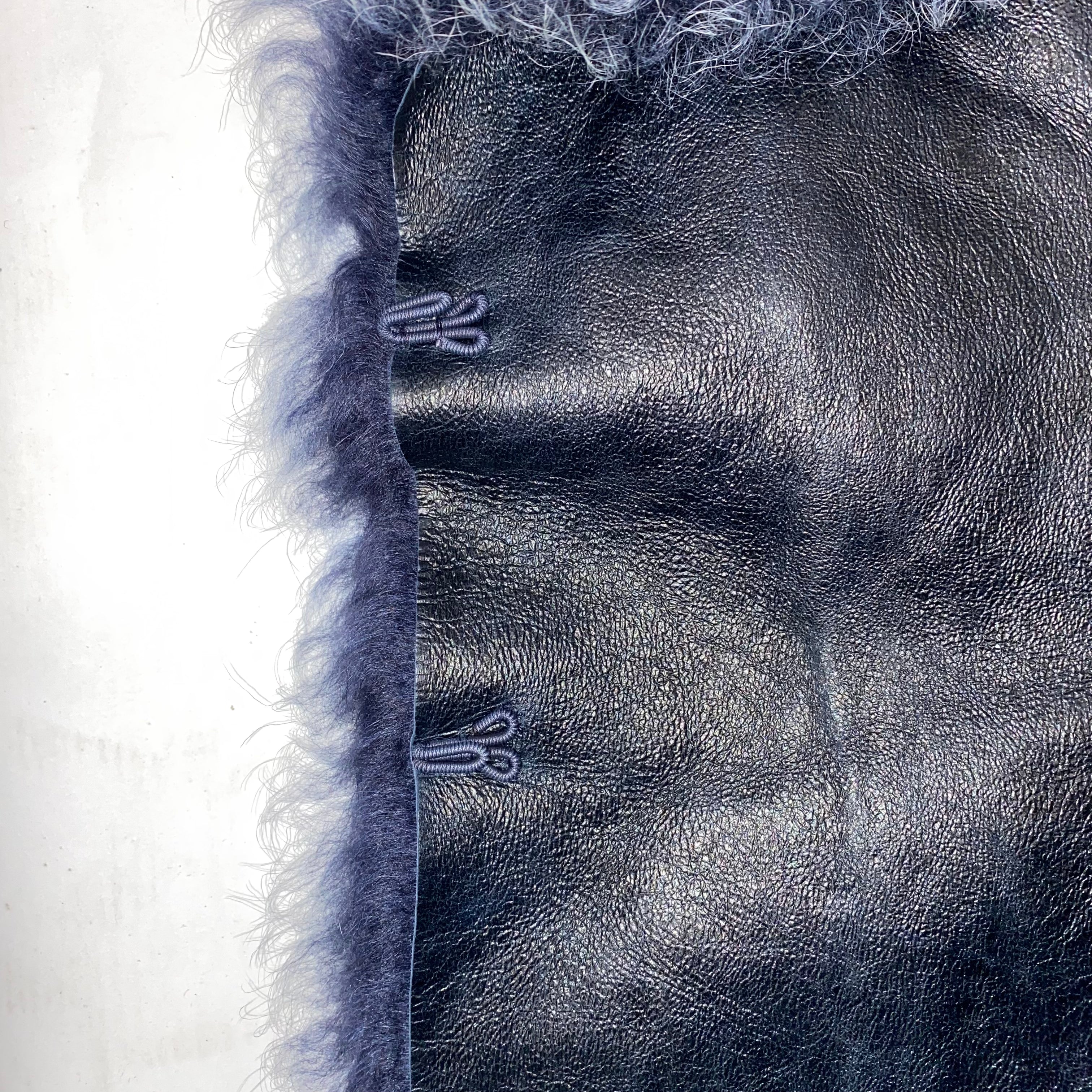 Valentino New Soft Grey Curly Shearing Longline Gilet XS