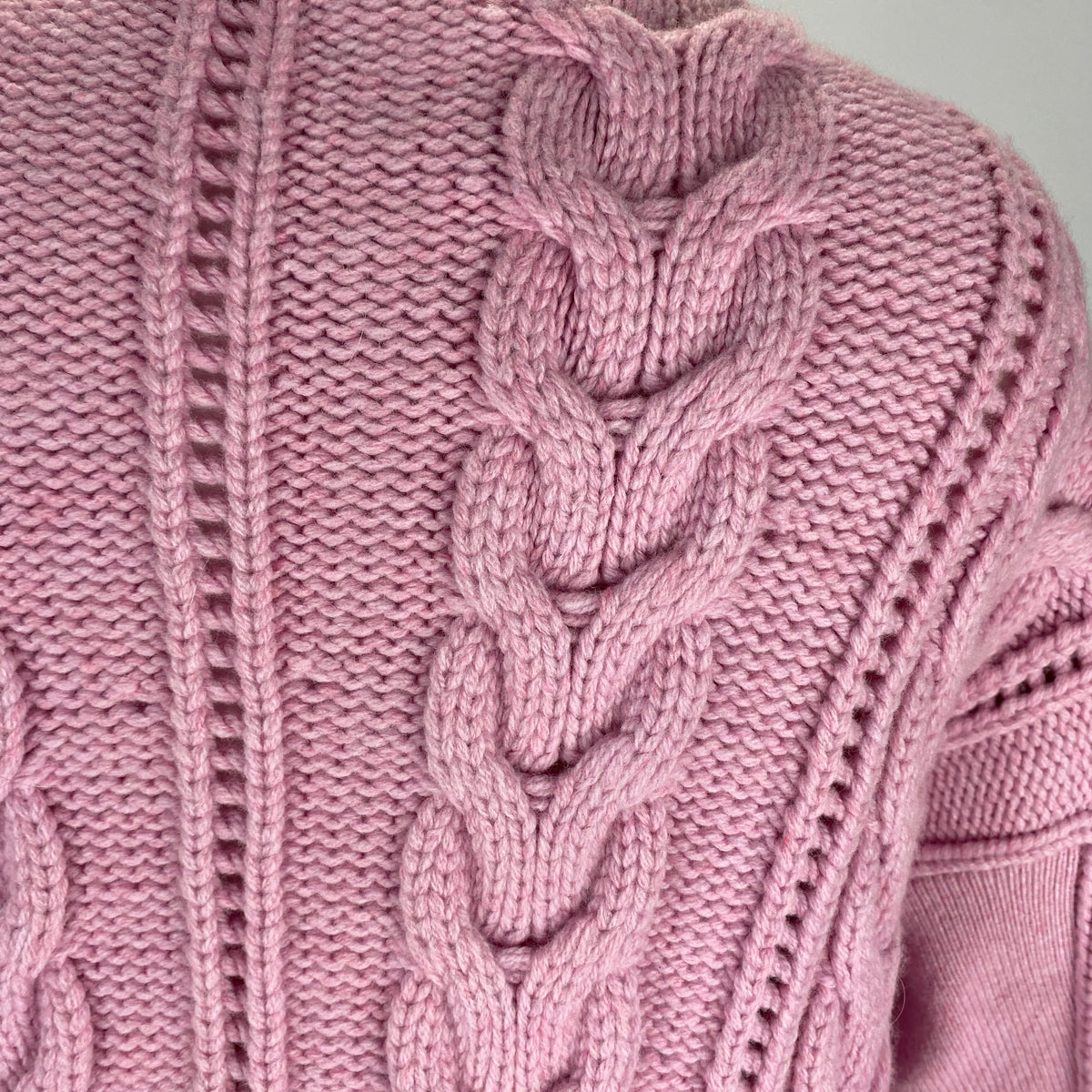 Alexander McQueen Sorbet Chunky Cable Wool Knit Cardigan L
