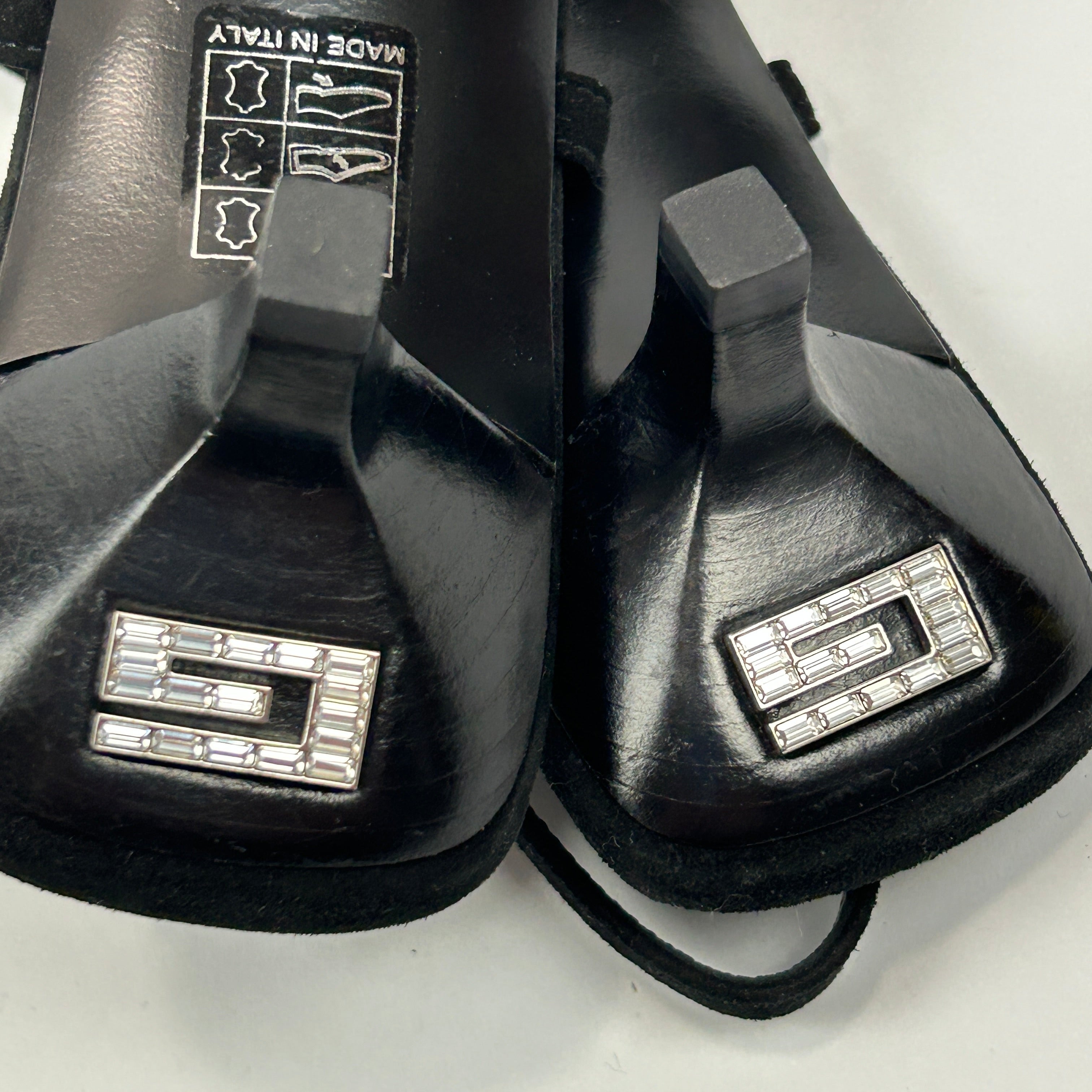 Gucci New £1095 Aria Tom Ford Crystal Slingbacks 38