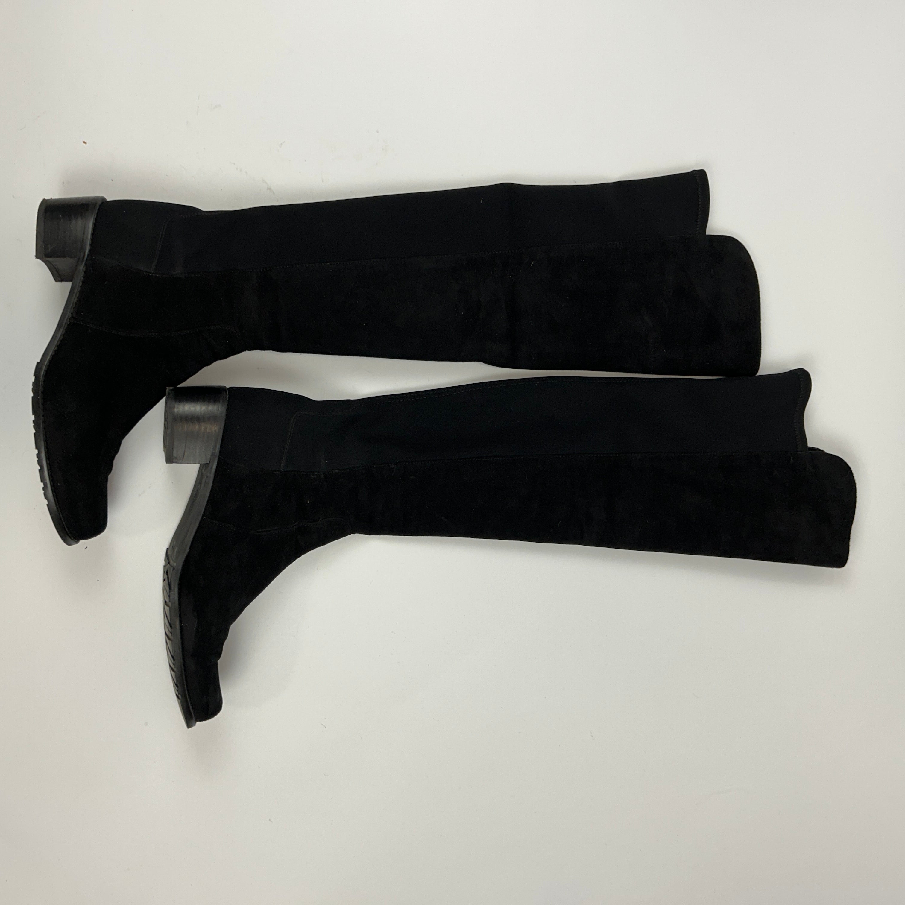 Stuart Weitzman £635 Black Suede Flat City Boots 39