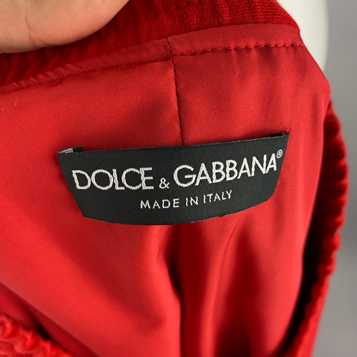 Dolce & Gabbana Scarlet Soft Jersey Bomber Jacket L