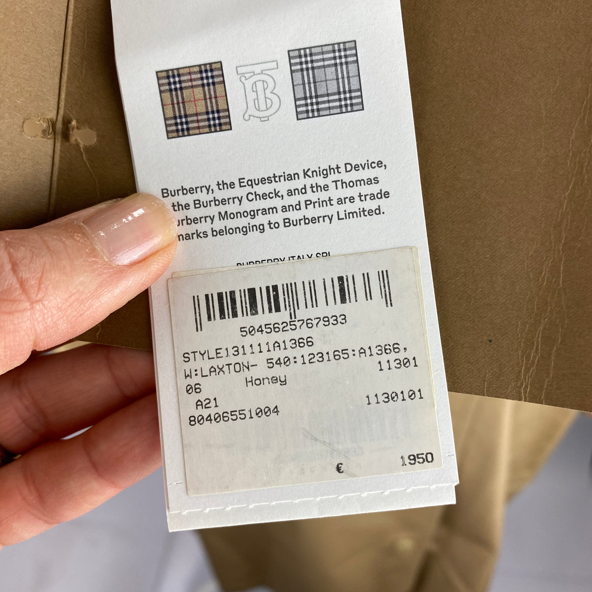 Burberry New £1950 Honey Laxton Trench Coat XXS-S
