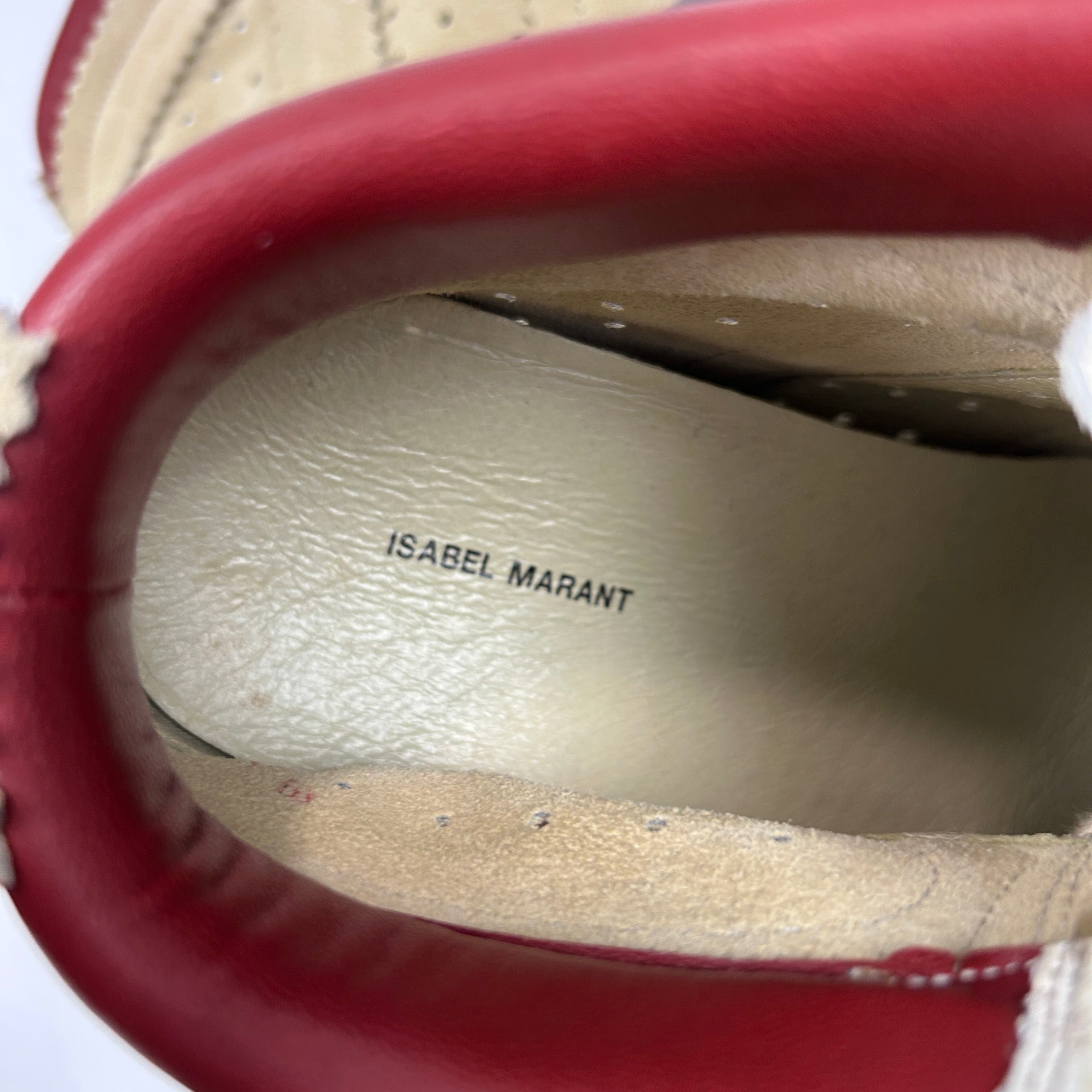 Isabel Marant £480 Cream & White Suede Bobby Wedge Trainers 40