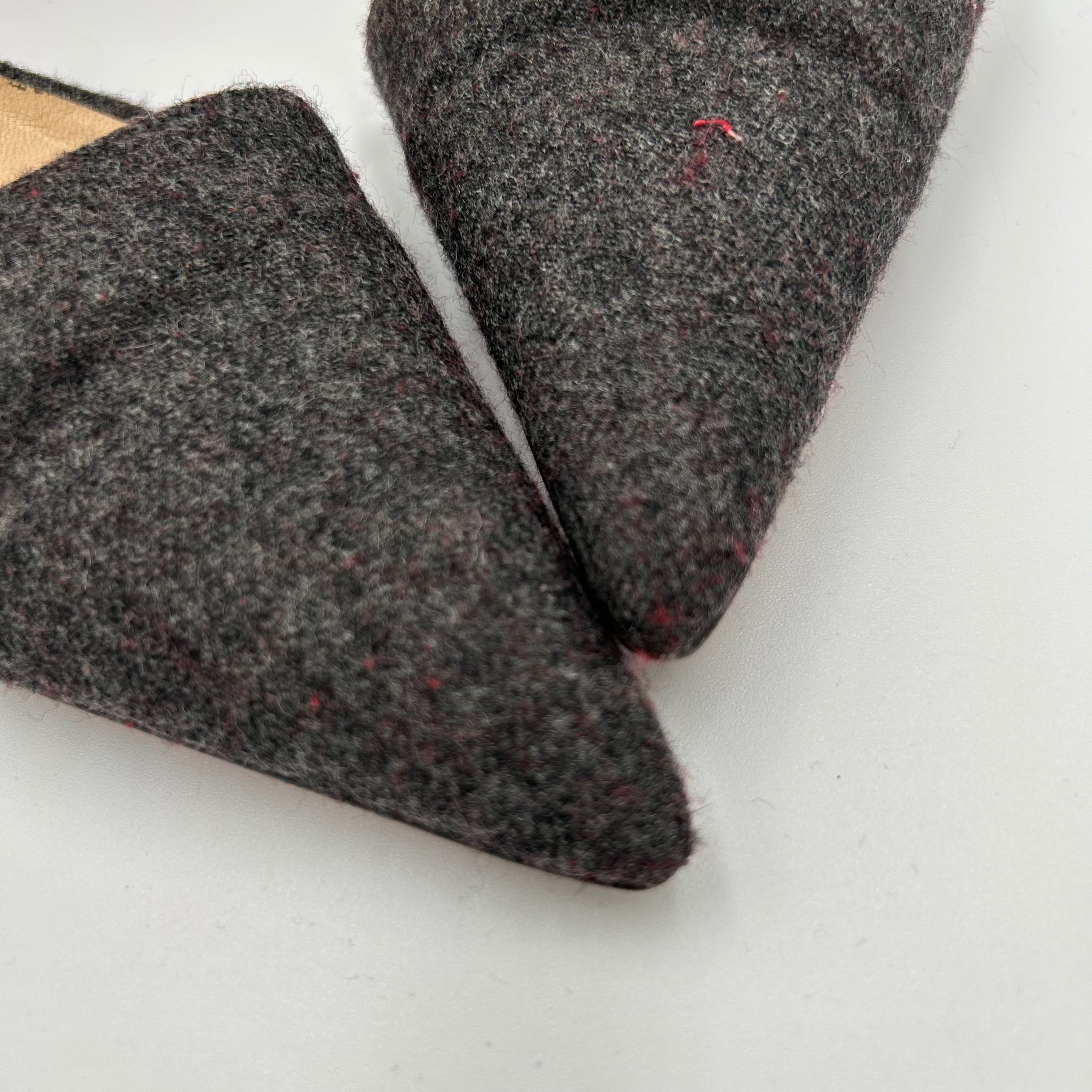 Christian Louboutin Grey Wool Flannel Heels 36.5