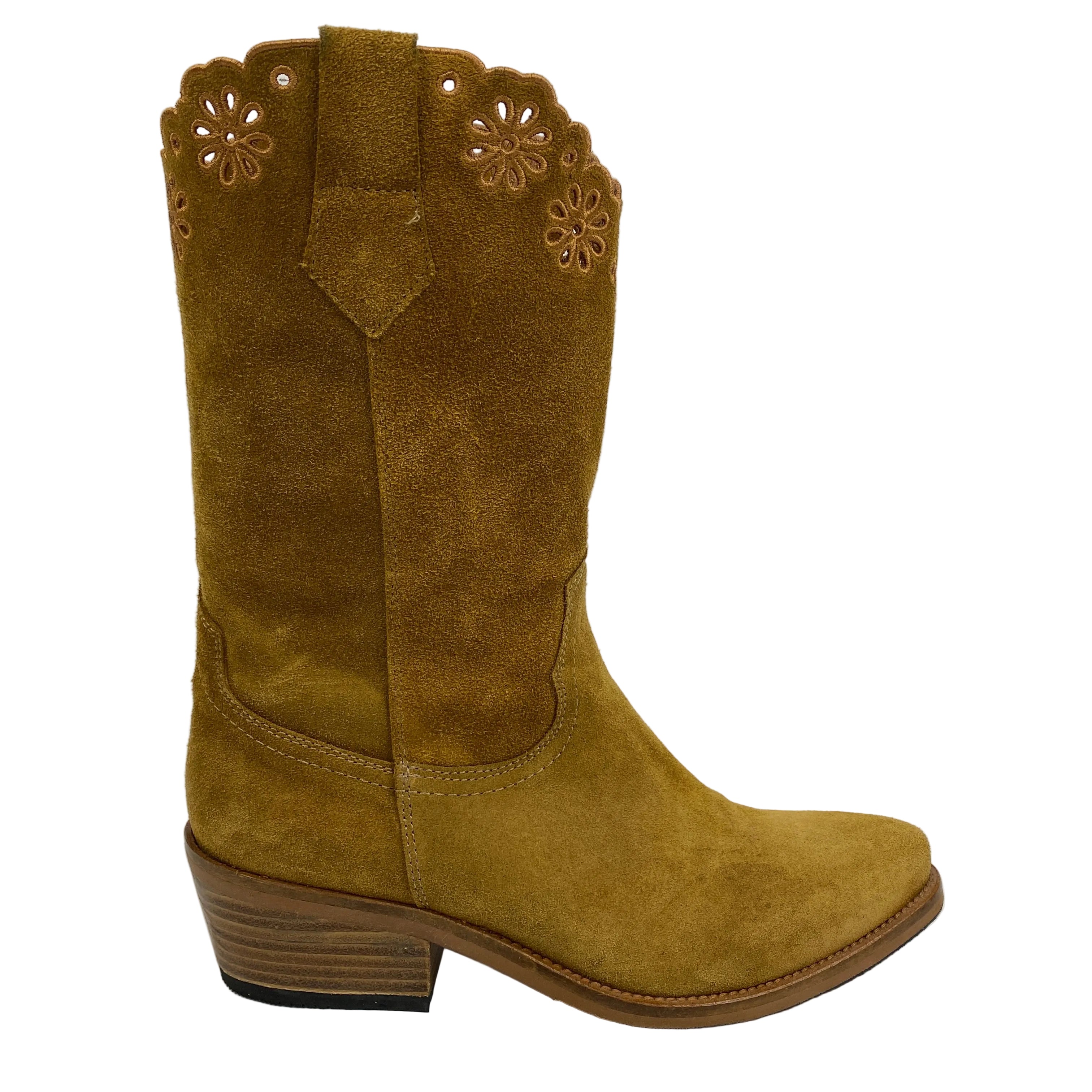 Penelope Chilvers £329 Camel Suede Jesse Broderie Boots 39