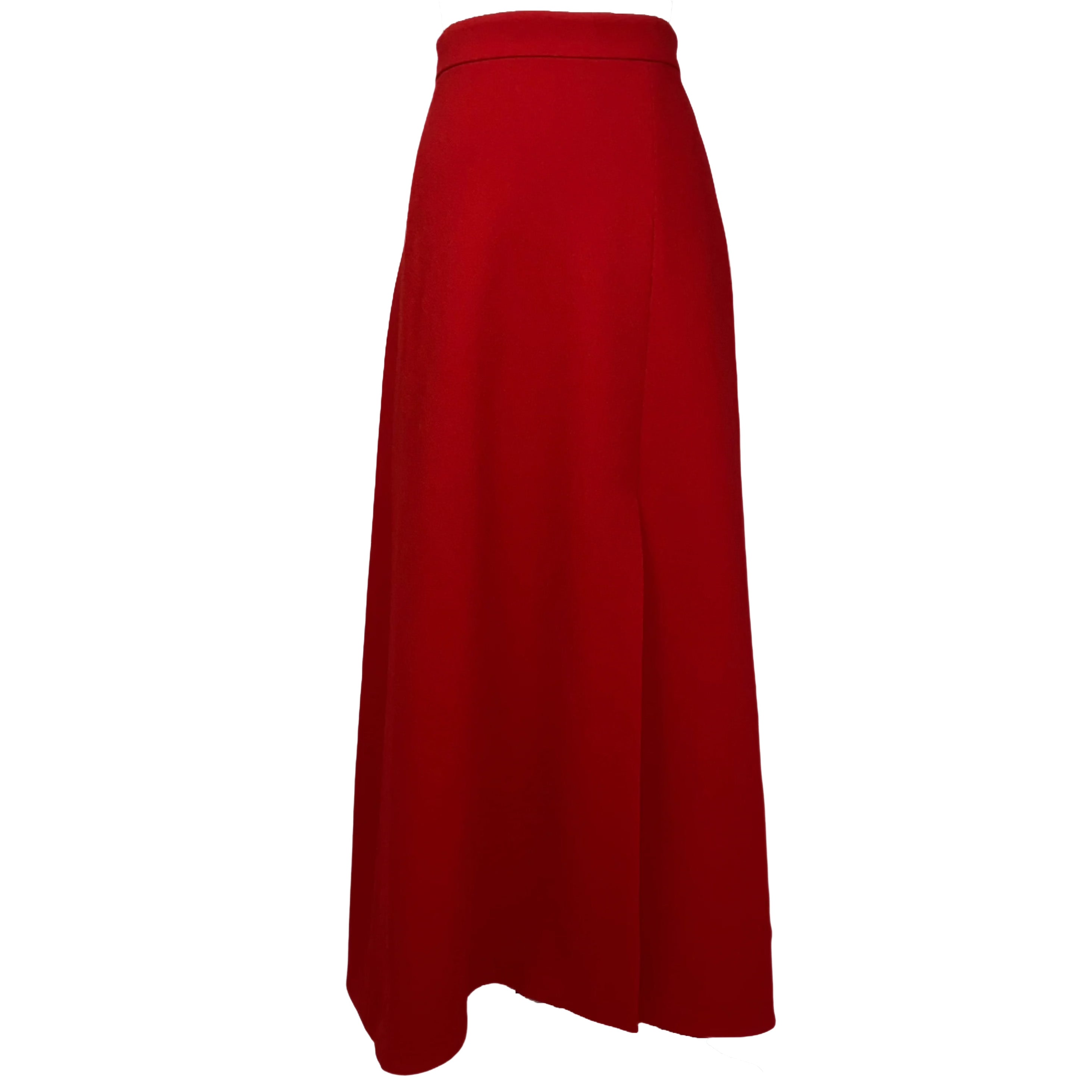 Emilia Wickstead £695 Red Double Crepe Maxi Skirt XS/S