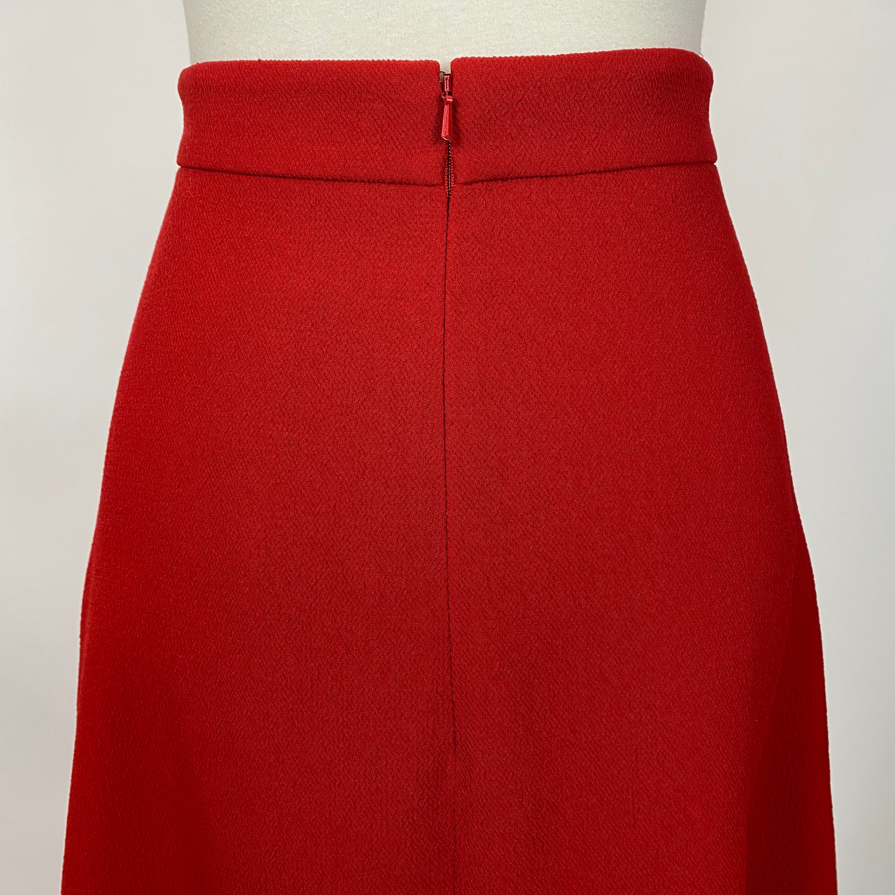 Emilia Wickstead £695 Red Double Crepe Maxi Skirt XS/S