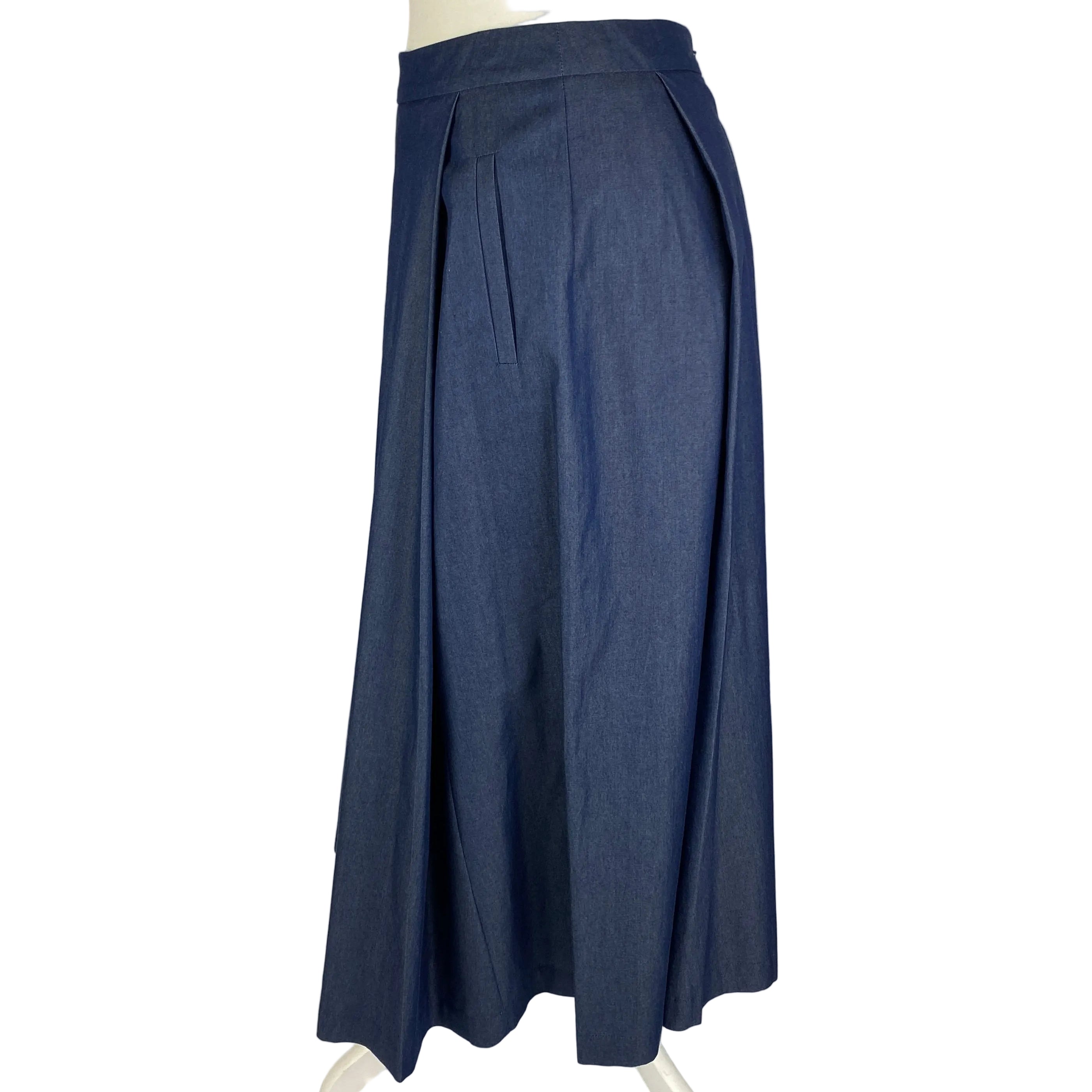 Vilshenko New Blue Cotton Flared Maxi Skirt XS