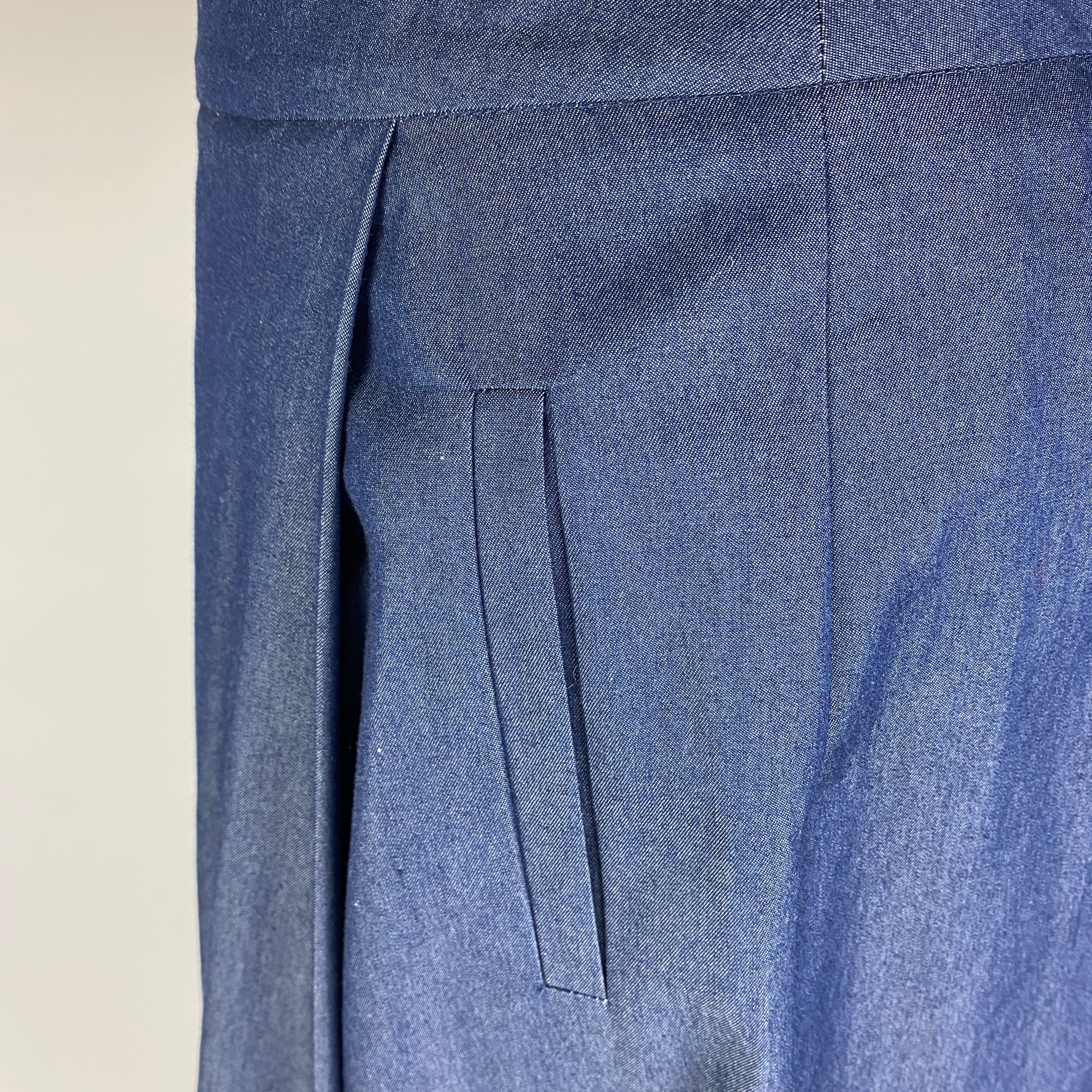 Vilshenko New Blue Cotton Flared Maxi Skirt XS