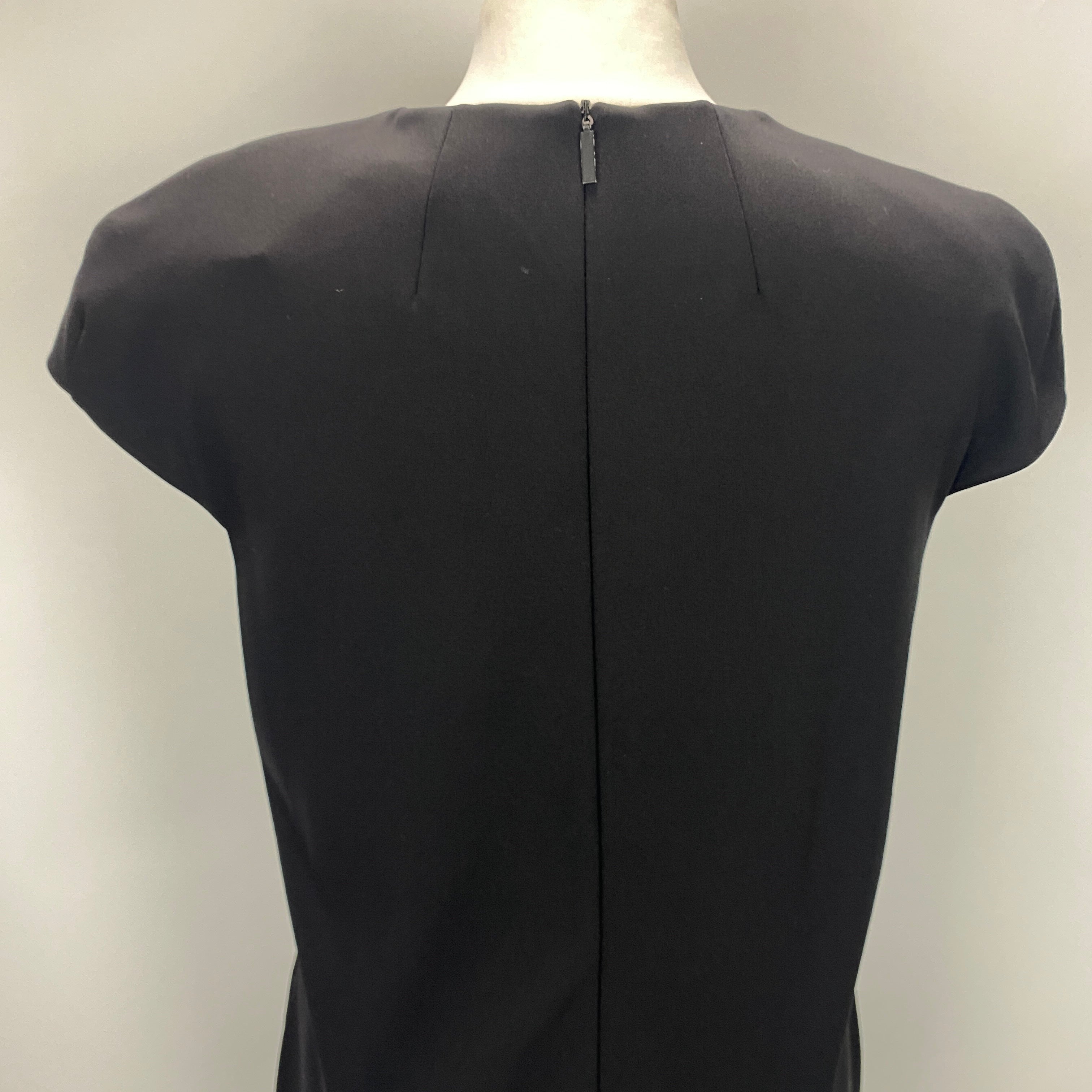 Tibi New £715 Black Stretch Scuba Cap Sleeve Maxi Dress S