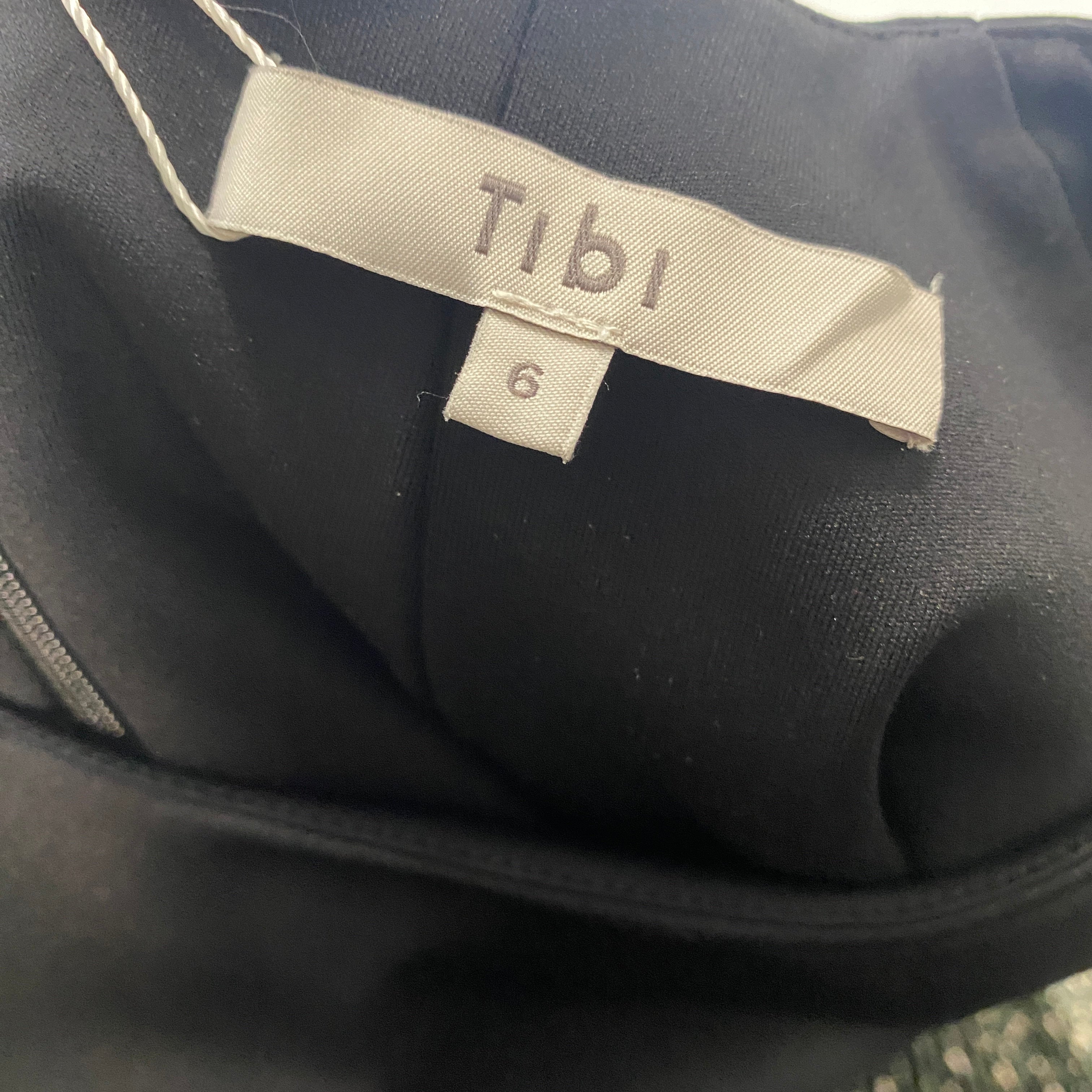 Tibi New £715 Black Stretch Scuba Cap Sleeve Maxi Dress S