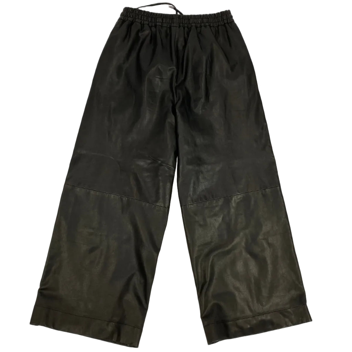 Aligne Black Leather Drawstring Trousers M