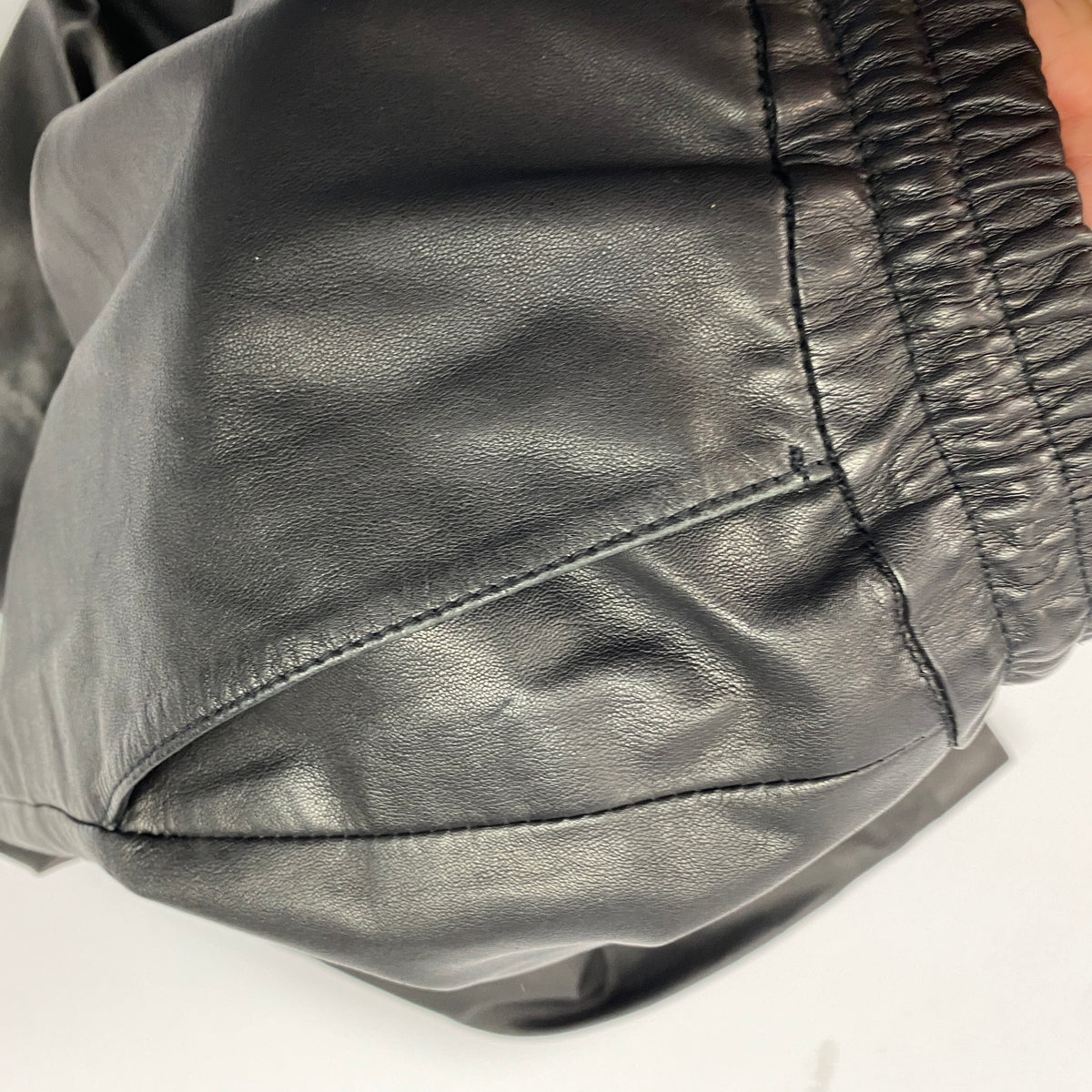 Aligne Black Leather Drawstring Trousers M
