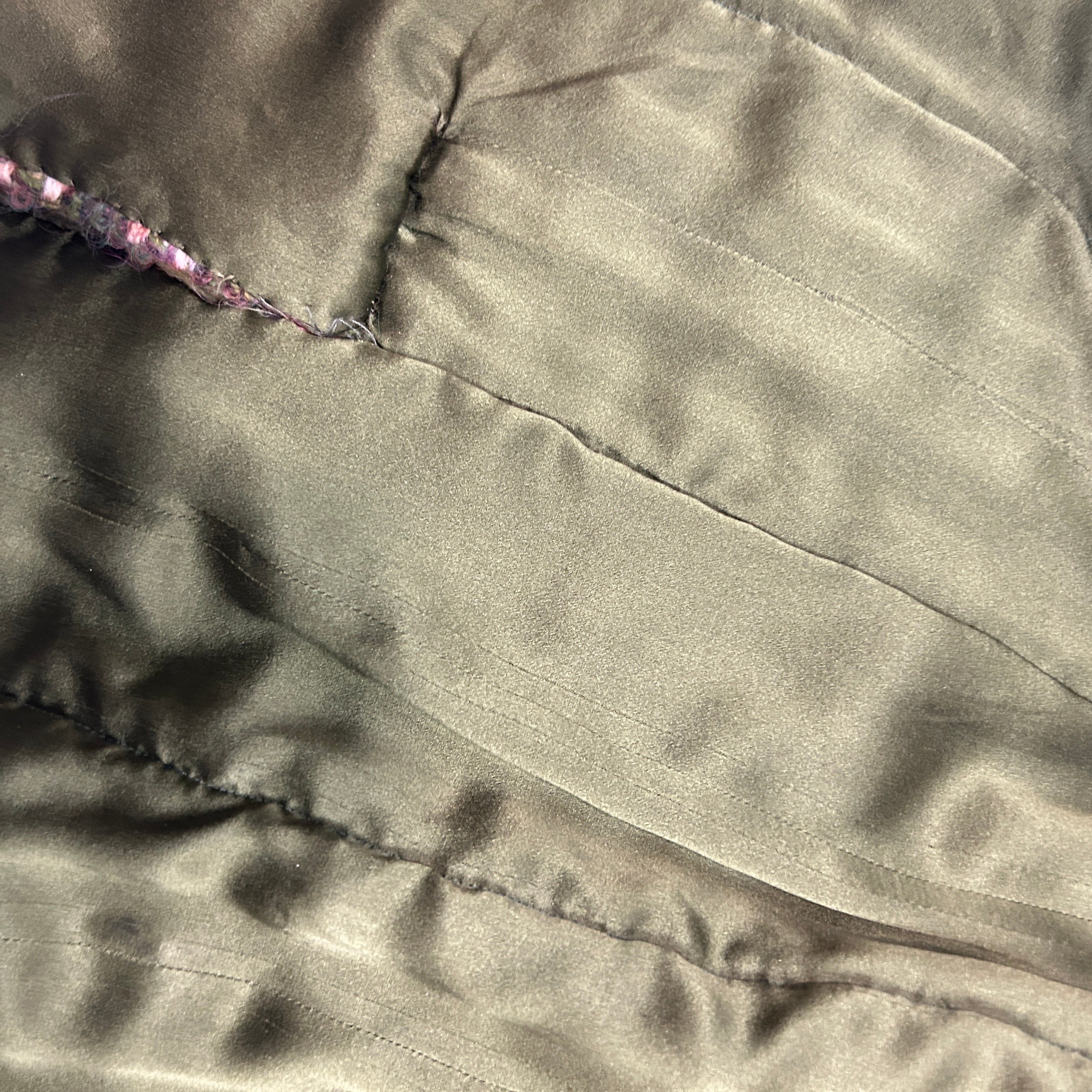 Chanel Vintage Green & Oatmeal Tweed Check Coat/Dress XS/S