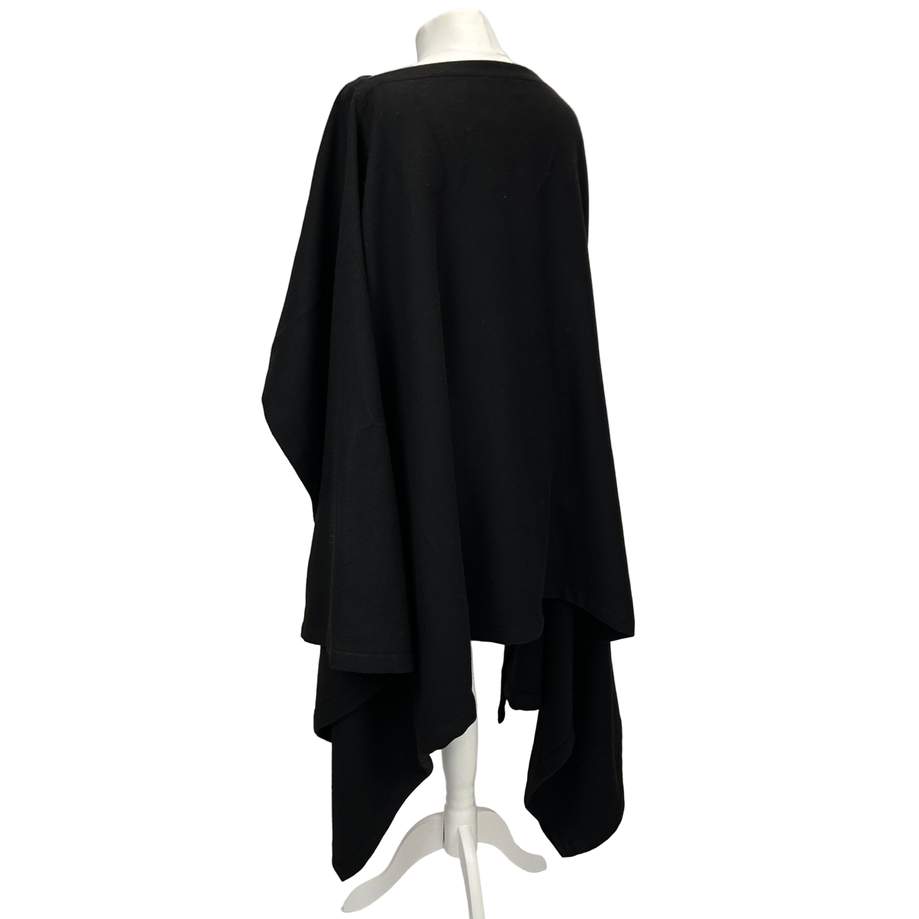 Lemaire Black Yak Wool Poncho O/S