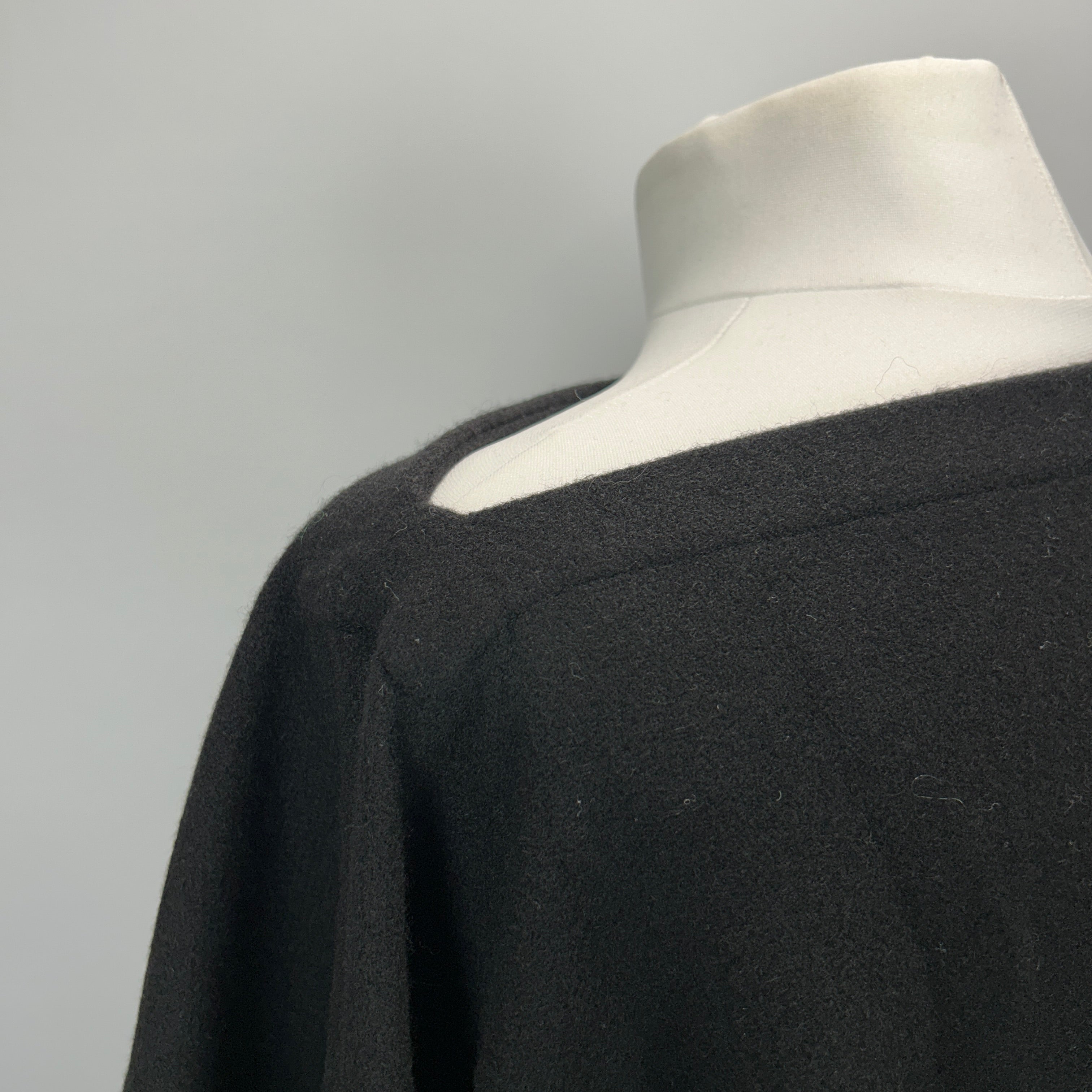Lemaire Black Yak Wool Poncho O/S