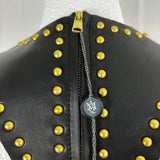 Alexander McQueen Brand New Black Studded Leather Harness Top XS