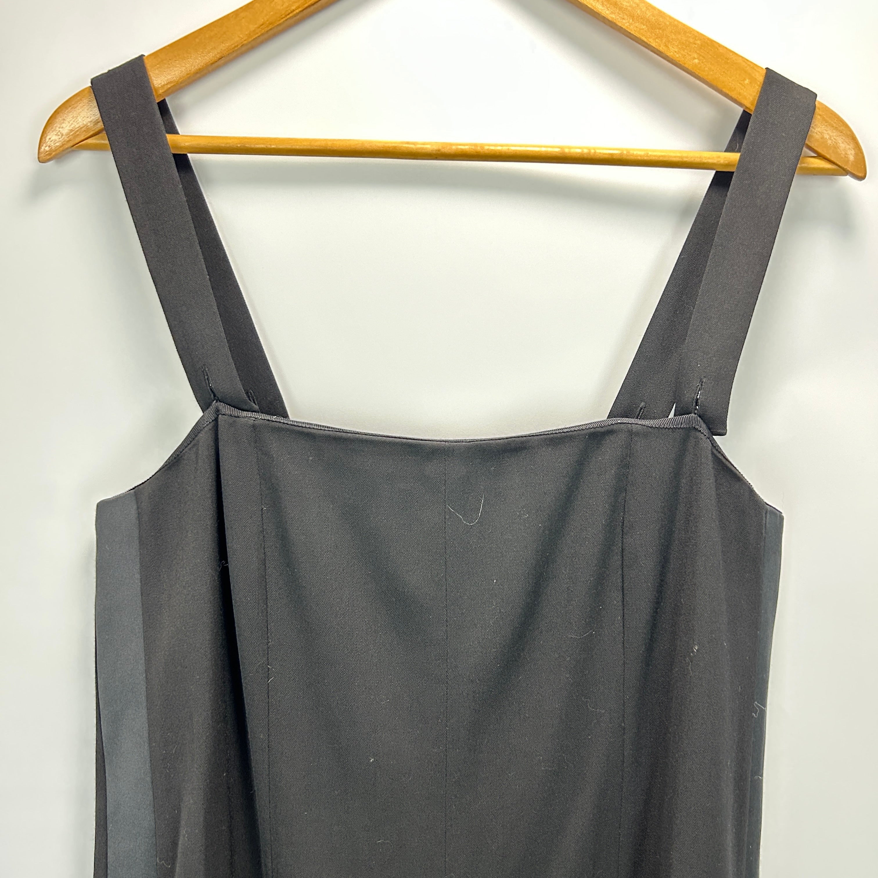 Me&Em Black Stretch Wool Corset Tuxedo Jumpsuit M