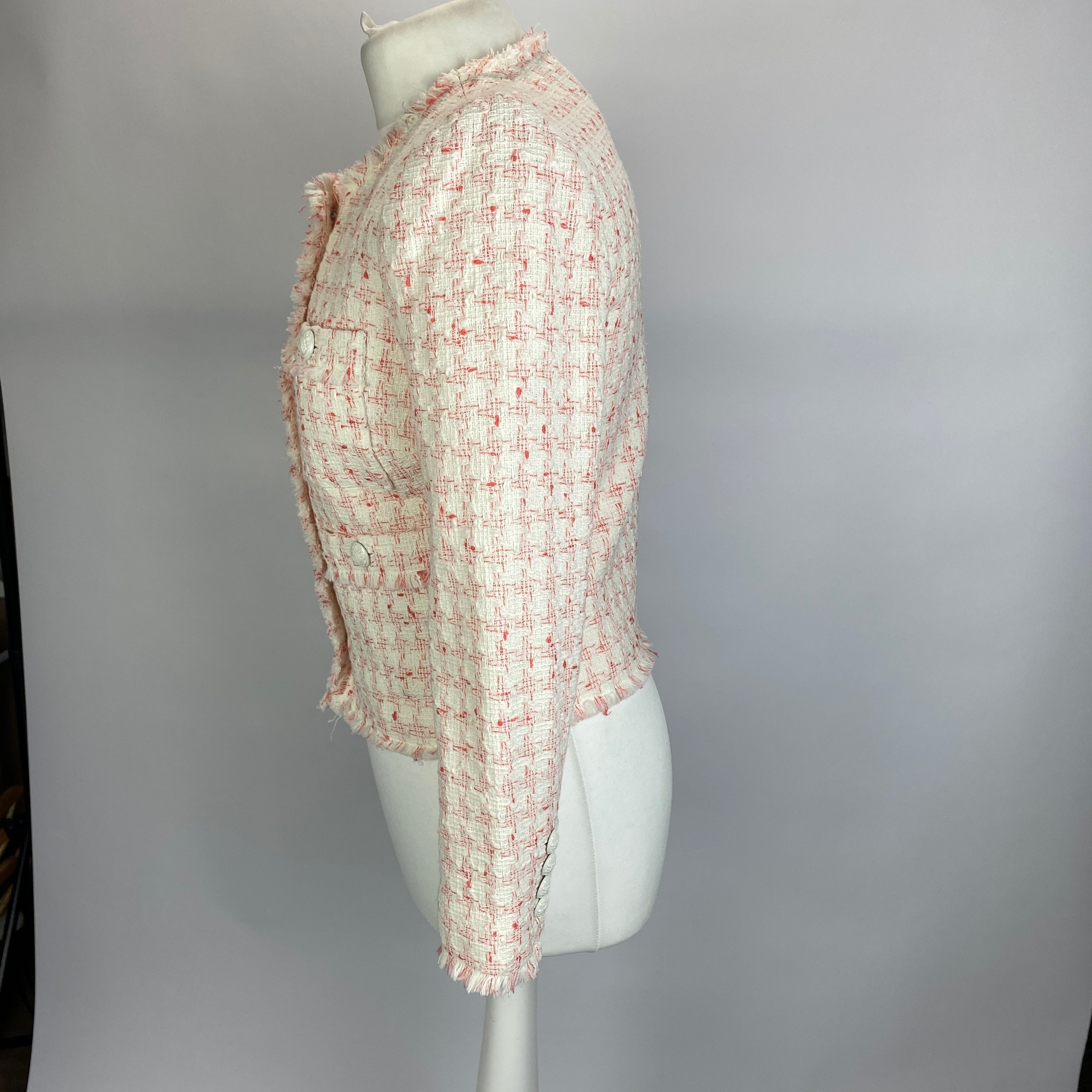 Veronica Beard New £595 Coral/Off-White Olbia Jacket XXS