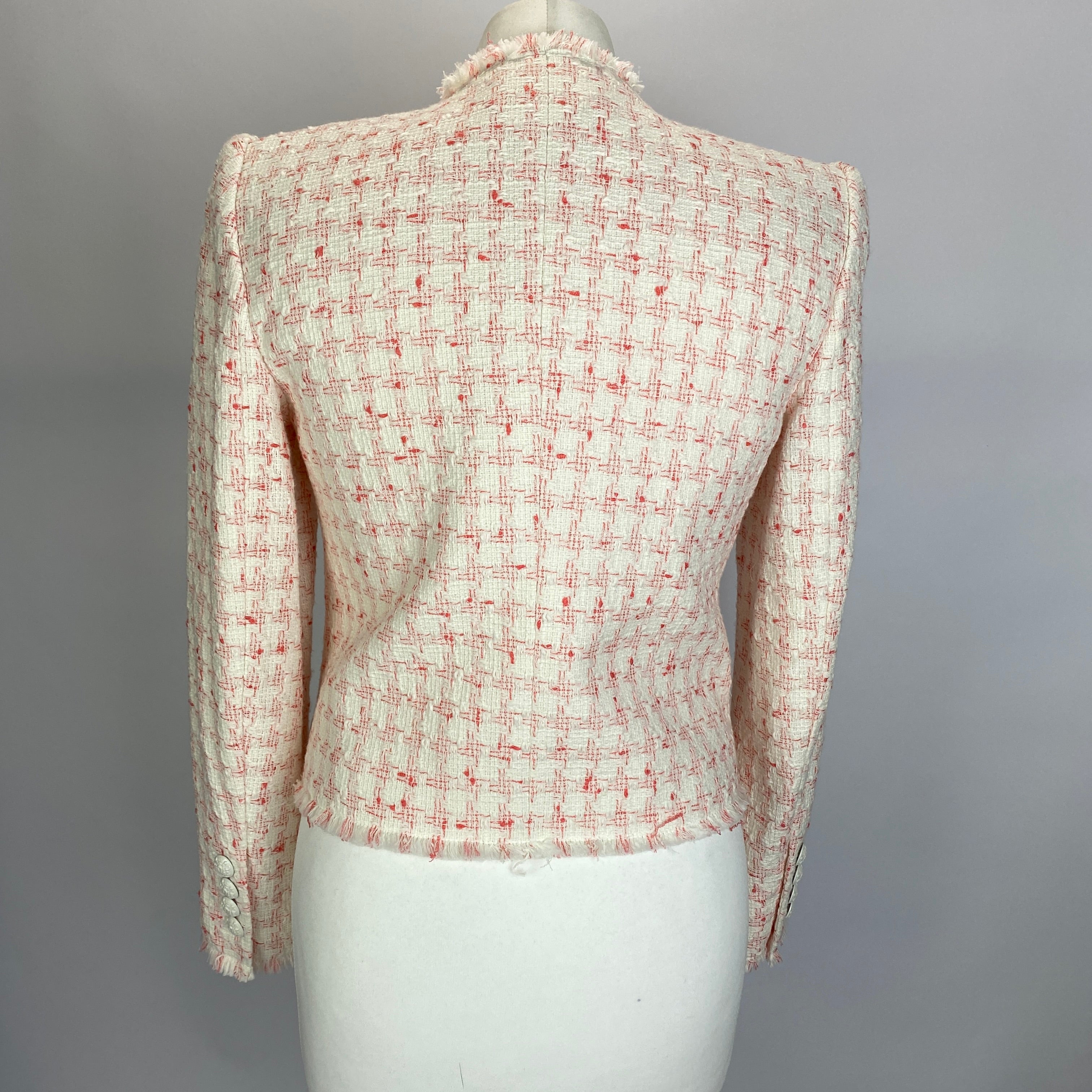 Veronica Beard New £595 Coral/Off-White Olbia Jacket XXS