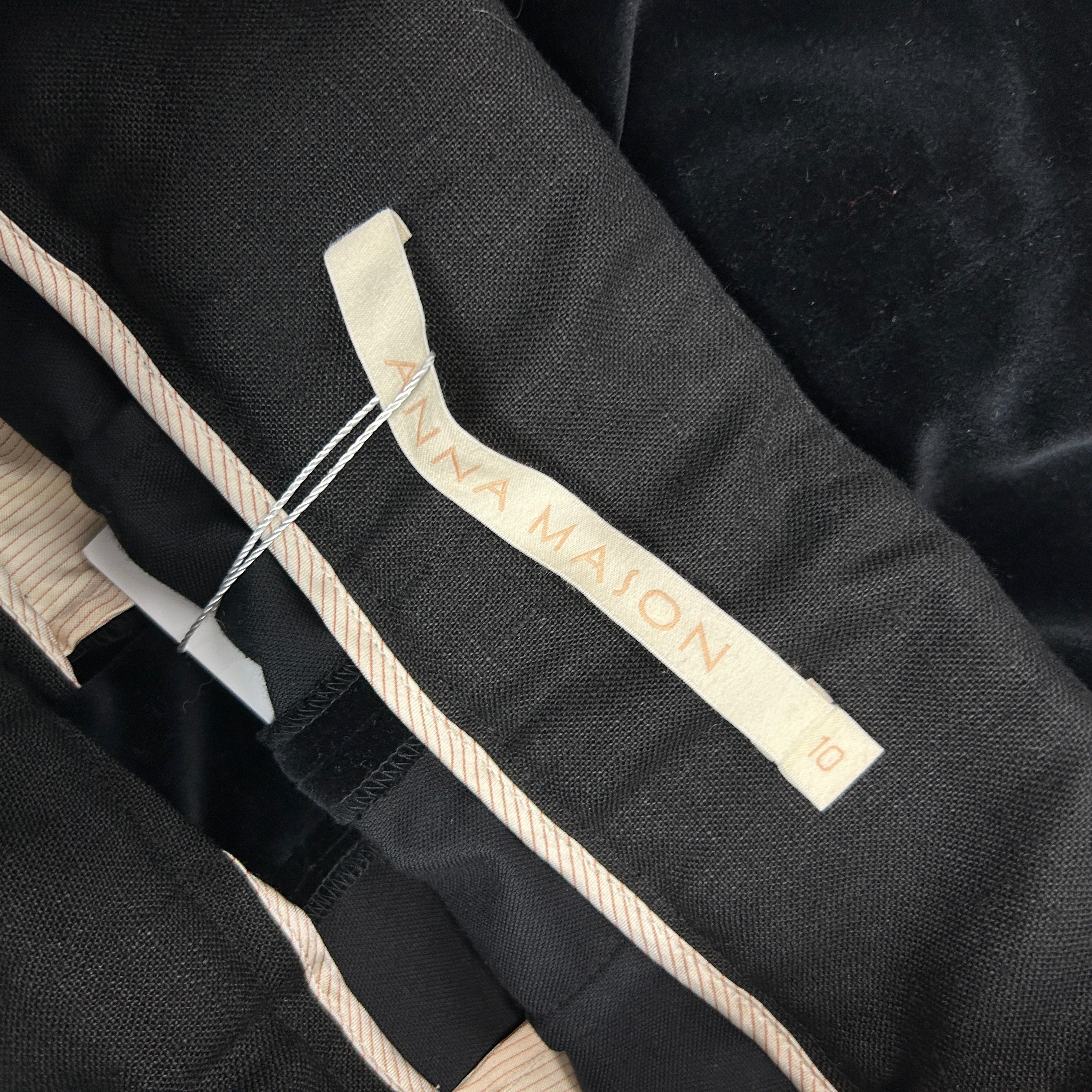 Anna Mason Black Velvet High Waisted Crop Pants S