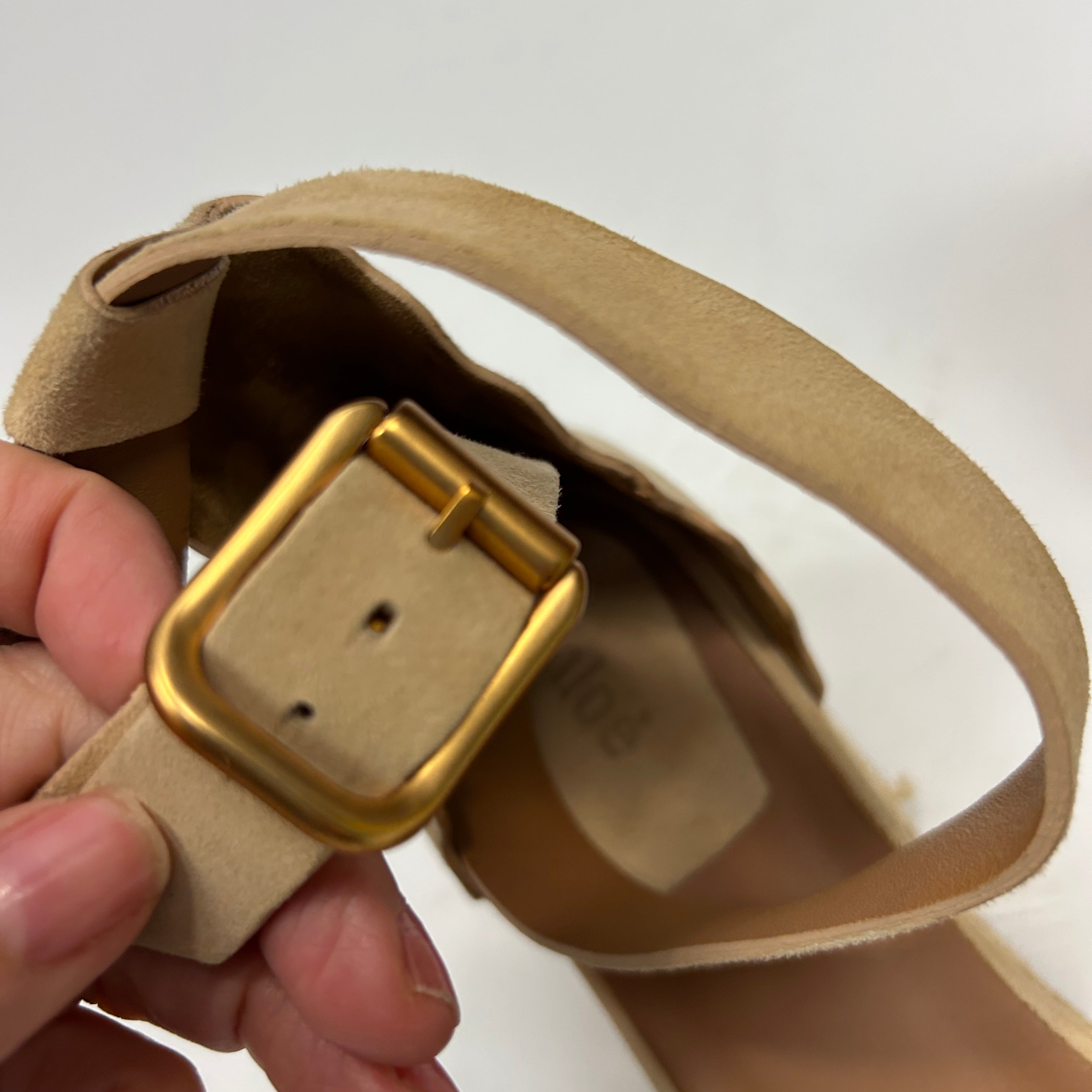 Chloe Cream Suede Lauren Platform Espadrille Sandals 41