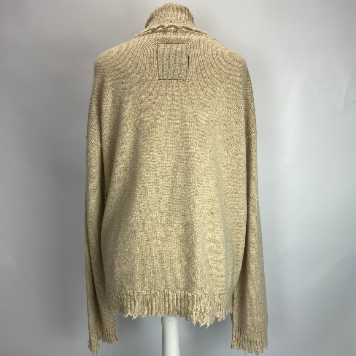 Uma Wang New £798 Oatmeal Cashmere Distressed Sweater S-XL