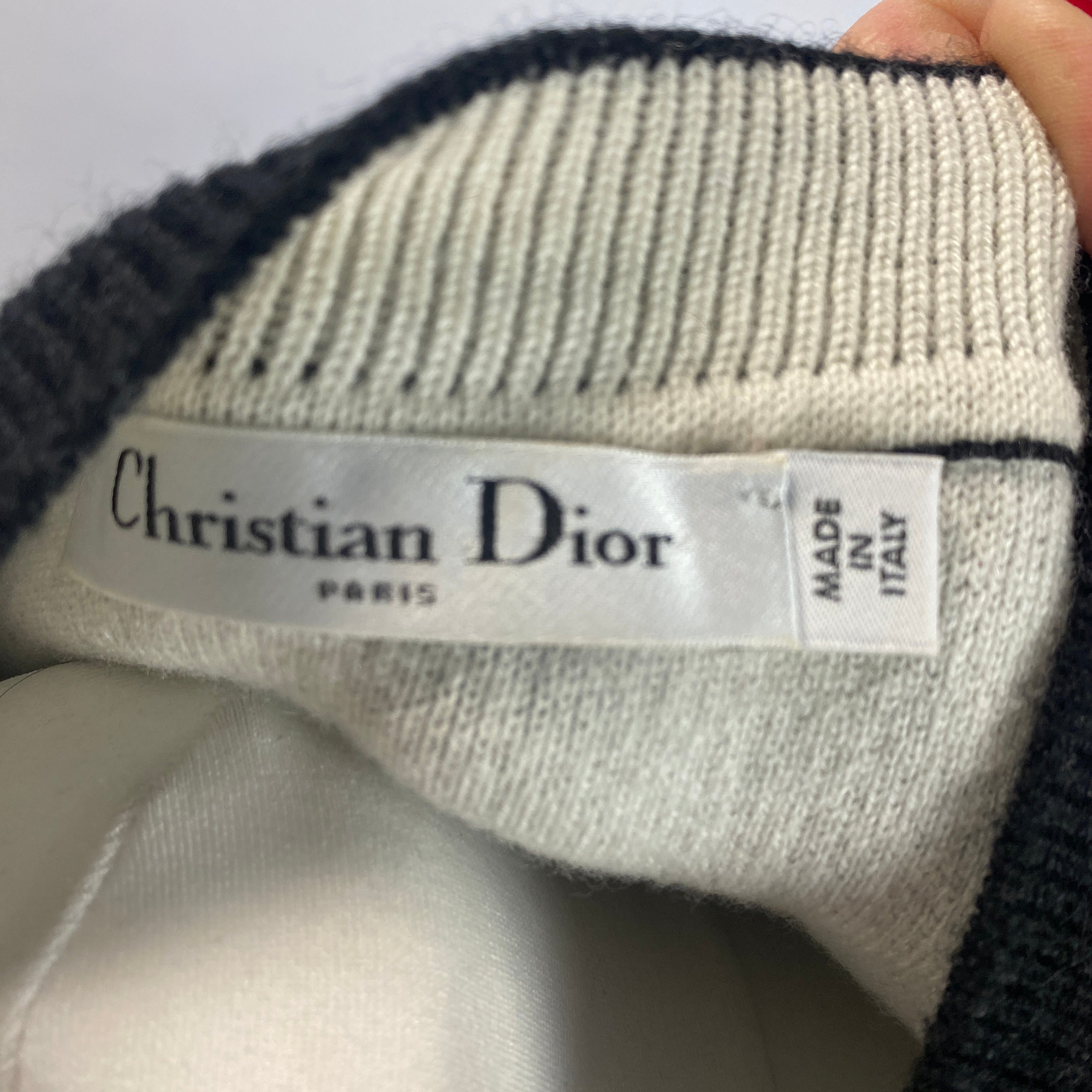 Christian Dior £1750 Black Cashmere J'Adoir 8 Boxy Sweater XS