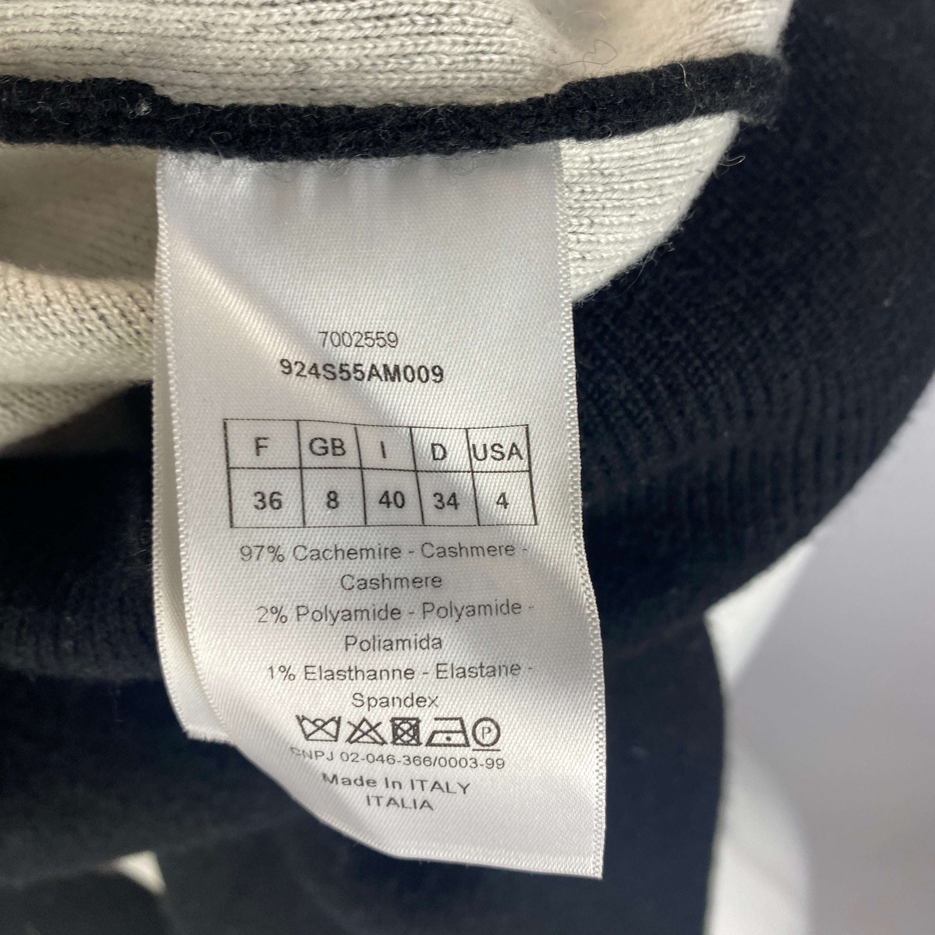 Christian Dior £1750 Black Cashmere J'Adoir 8 Boxy Sweater XS