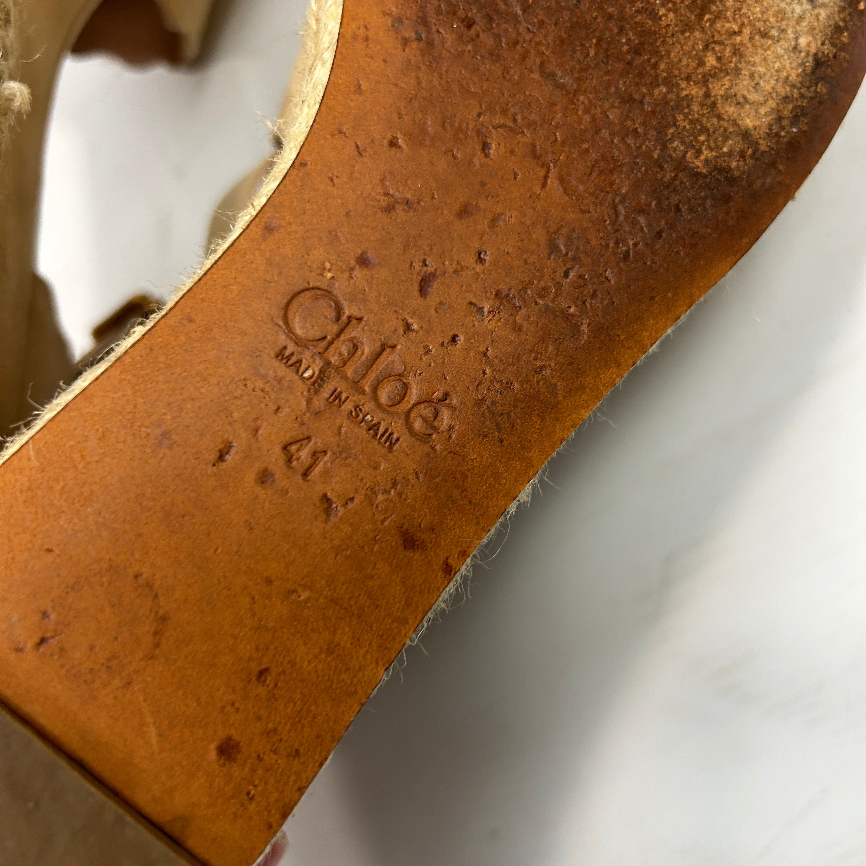 Chloe Cream Suede Lauren Platform Espadrille Sandals 41