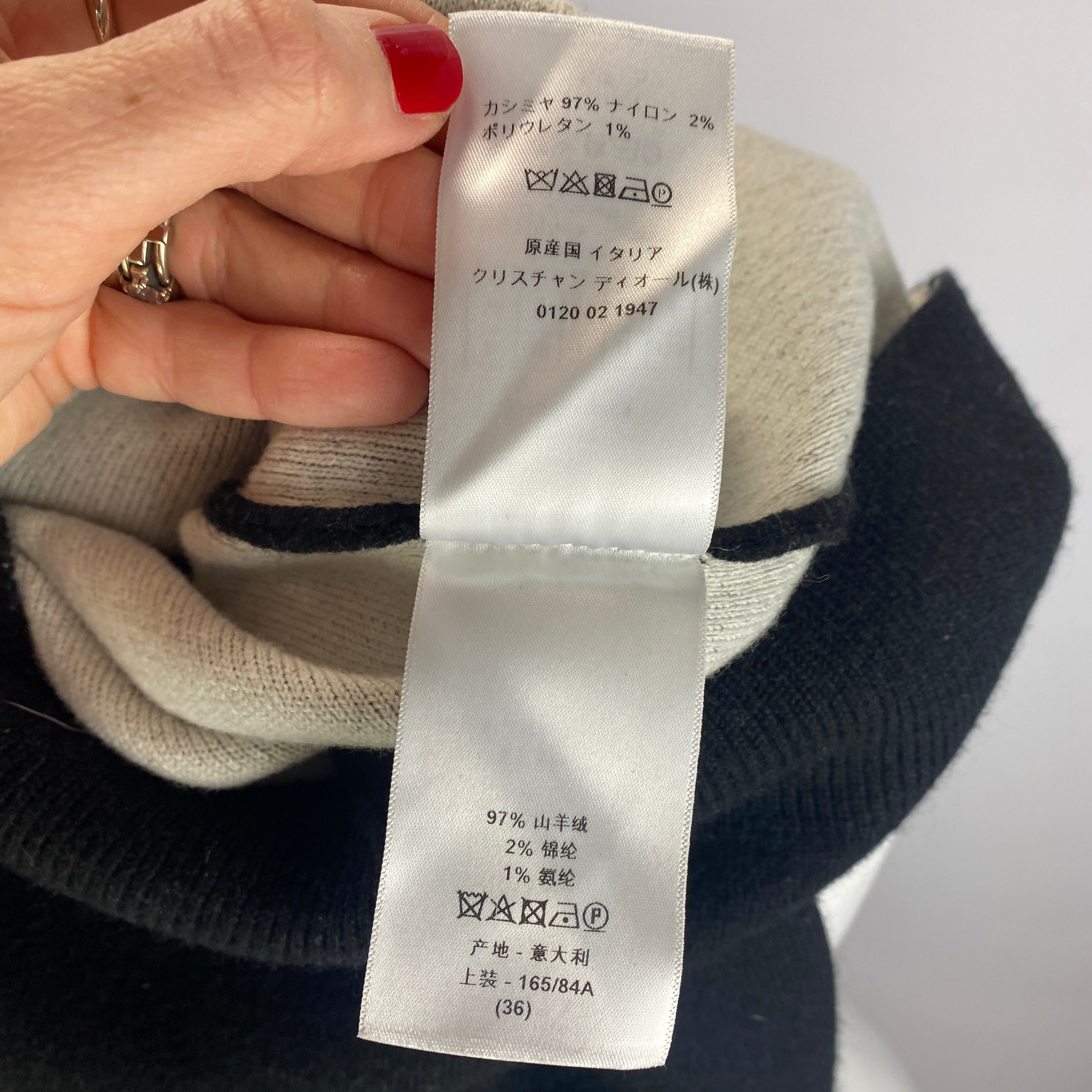 Christian Dior £1750 Black Cashmere J'Adoir 8 Boxy Sweater XS